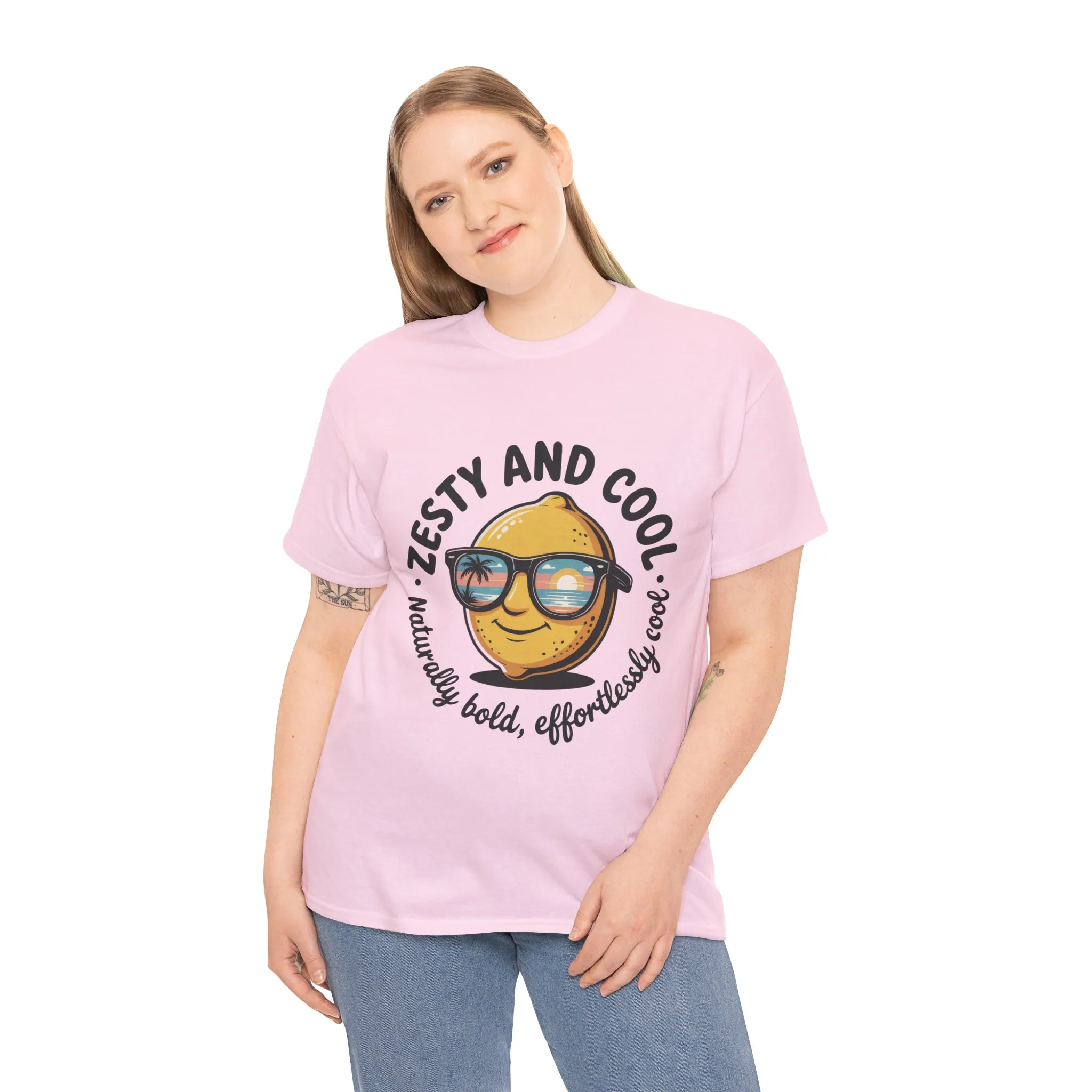 Zesty Lemon Tee, Womens Heavy Cotton T-Shirt, Funny Graphic Tee, Summer Apparel, Gift for Lemon Lovers, Casual Style, Funny Summer Tee - Image 24