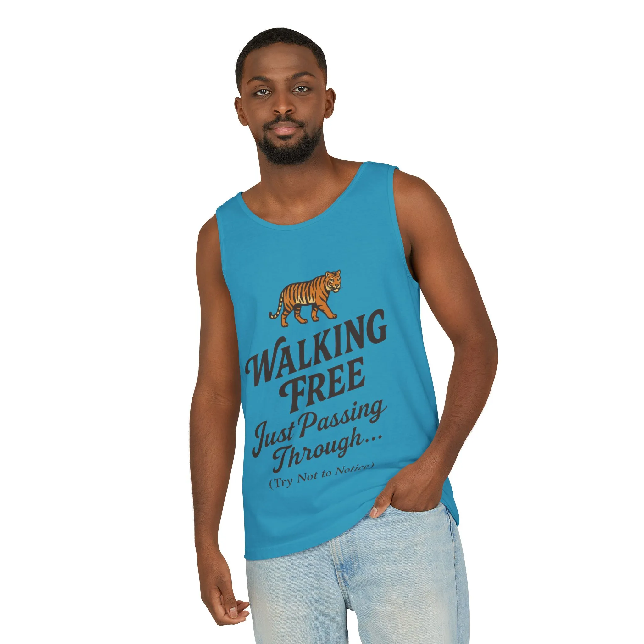Walking Free Mens Tiger Tank Top, Funny Sleeveless Shirt - Wild Animal Summer Top, Mens Beachwear, Gift for Wild Life Lovers - Image 17