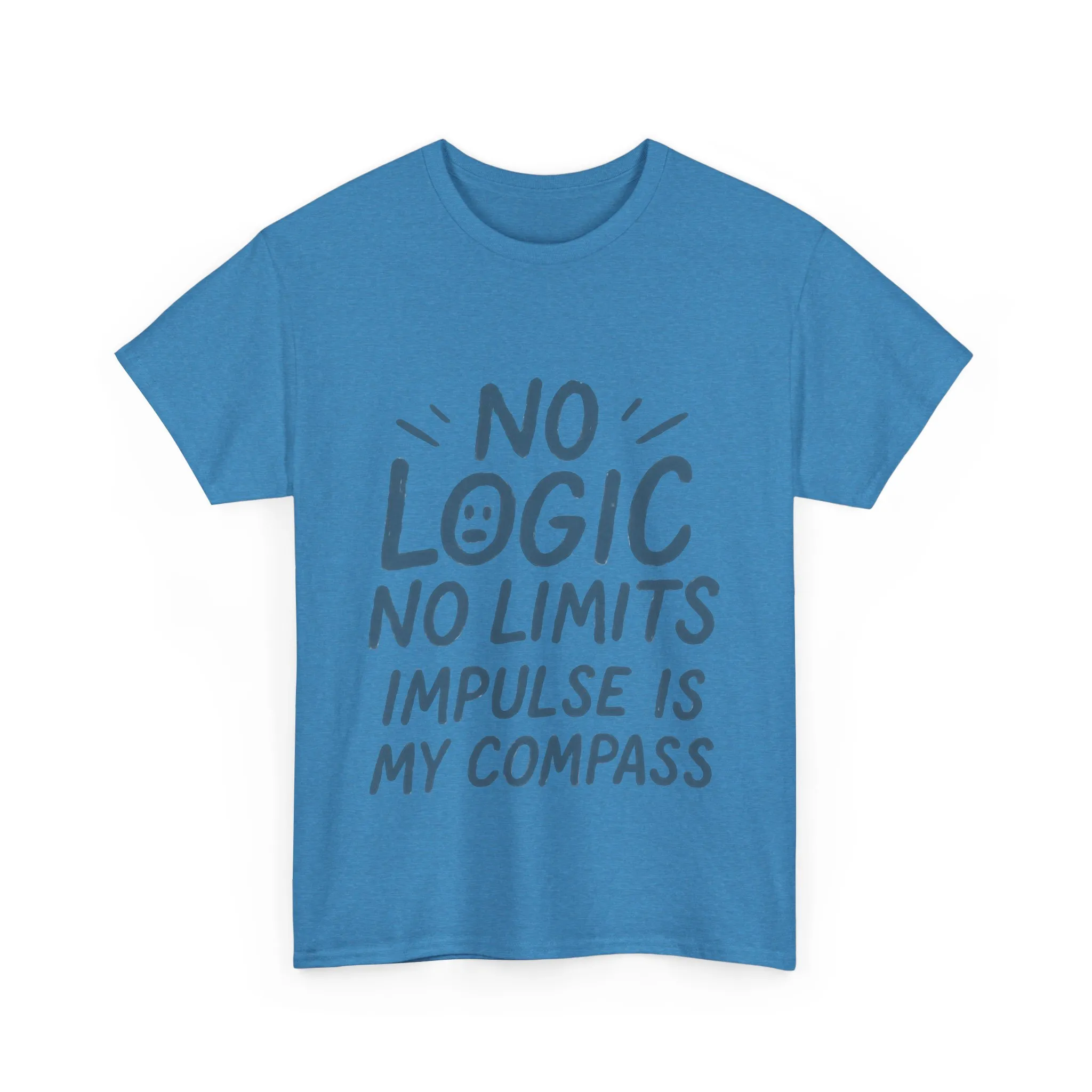 Funny No Logic Mens T-Shirt, No Limits Impulse Quote, Relaxed Fit Graphic Tee, Gift for Him, Casual Wear for Creatives, Gift for Artists - Image 13