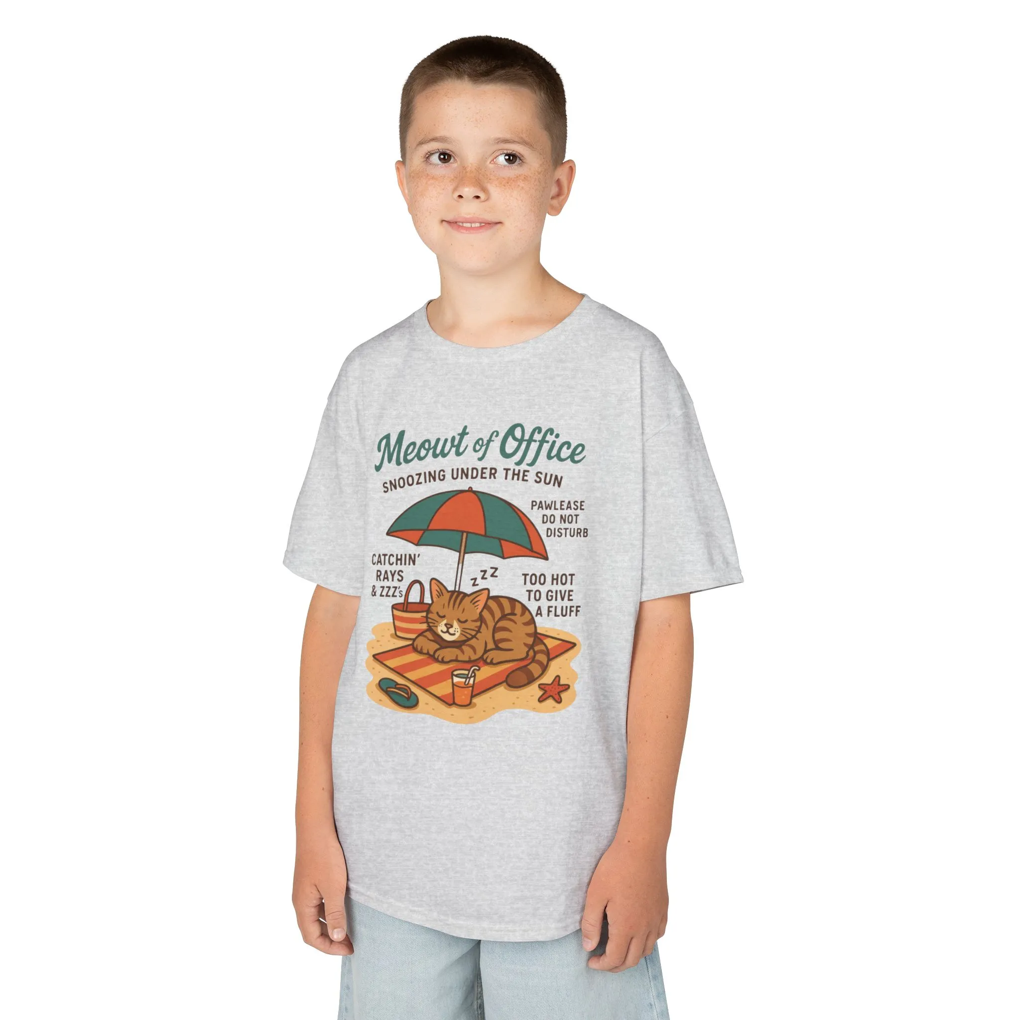 Kids Cat-Themed T-Shirt - Meowt of Office, Cute Summer Tee, Cat Lover Gift, Fun Playwear, Summer Beach Vacation Tee - Image 9