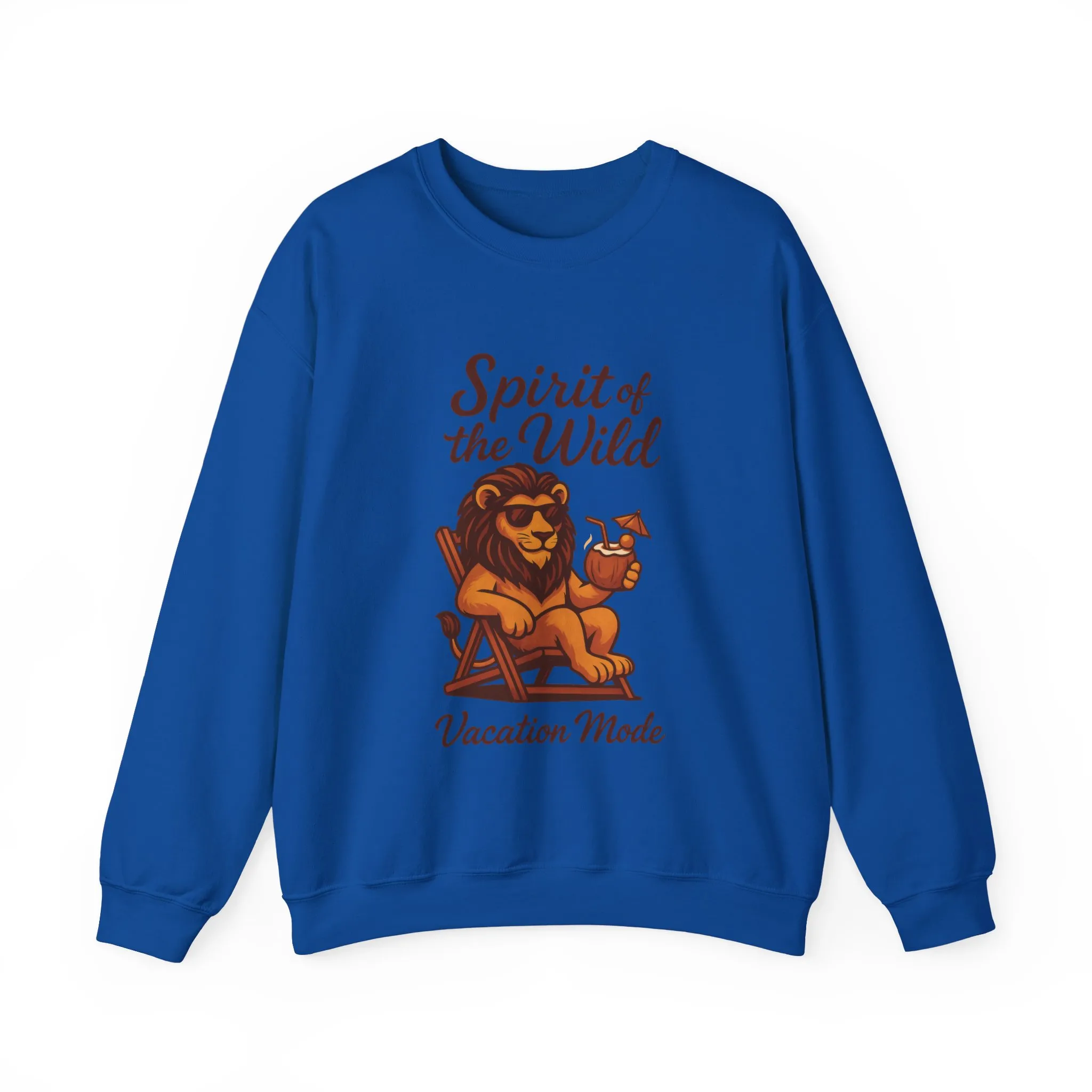 Spirit of the Wild Lion Mens Sweatshirt - Vacation Mode Funny Relaxed Jungle King Pullover, Fun Gift for Travelers - Image 25