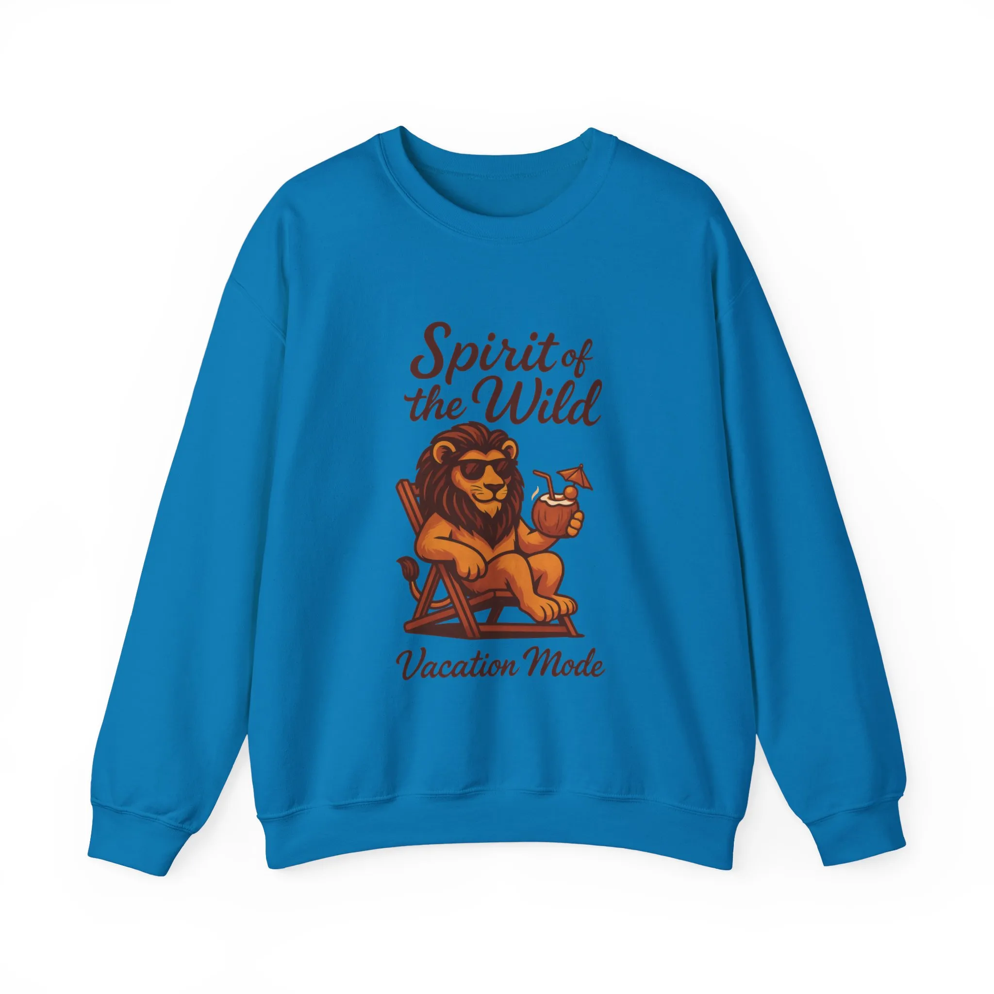 Spirit of the Wild Lion Mens Sweatshirt - Vacation Mode Funny Relaxed Jungle King Pullover, Fun Gift for Travelers - Image 22