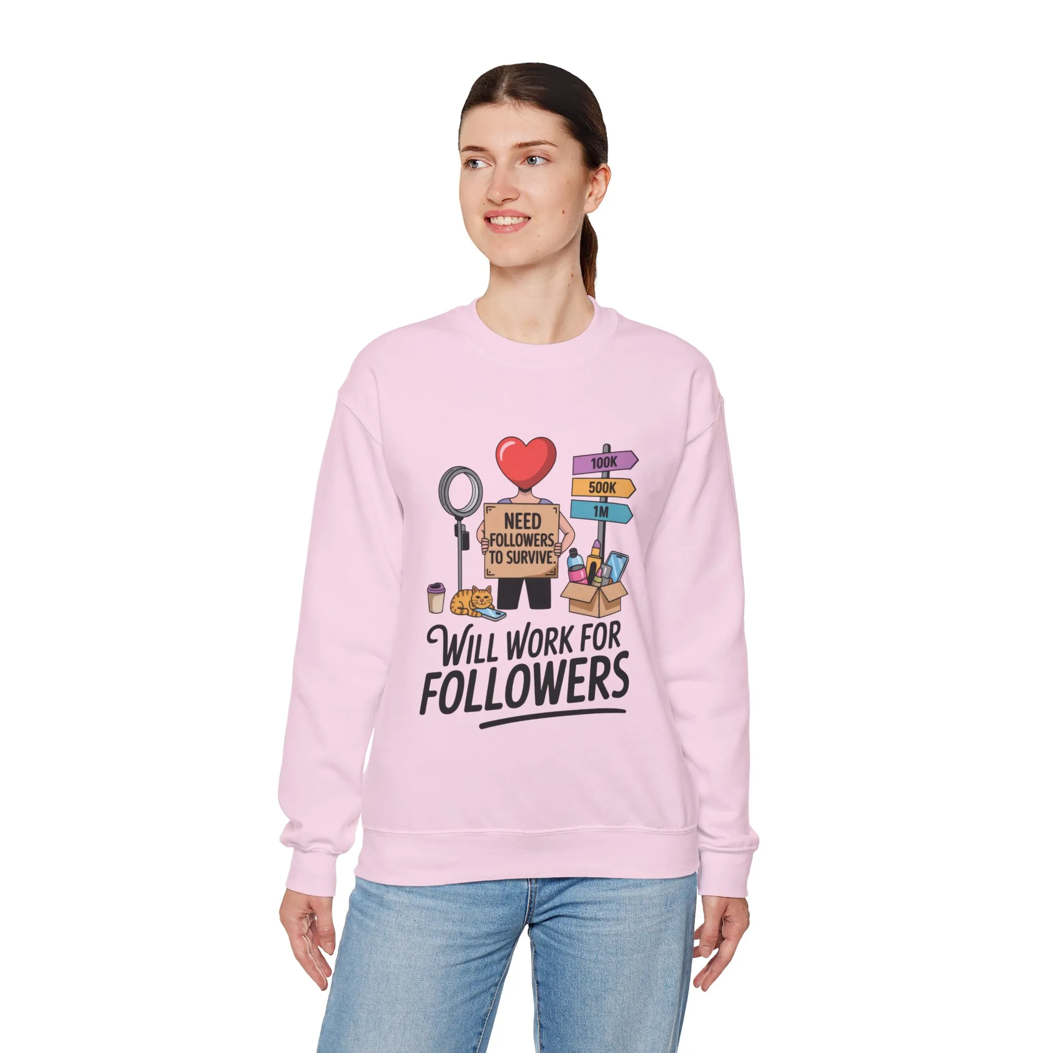 Funny Influencer Womens Sweatshirt, Social Media Sweatshirt, Humor Gifts, Crewneck for Influencers, Casual Wear, Womens Cozy Meme Top - Image 24