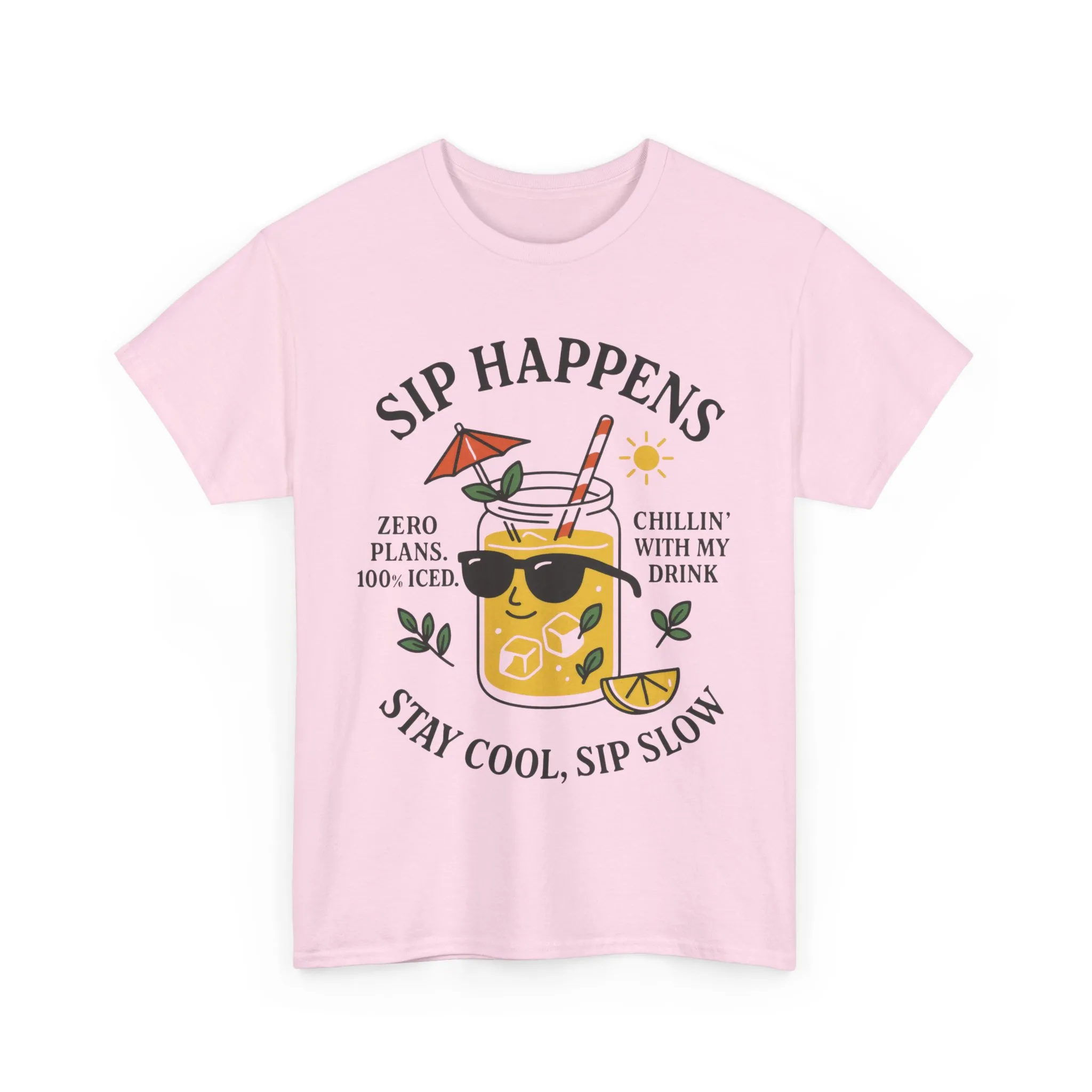 Sip Happens Womens T-Shirt, Funny Summer Drink Graphic Tee, Stay Cool Sip Slow Lemonade Shirt, , Beach Wear, BBQ Parties, Chill Summer Vibes - Image 25