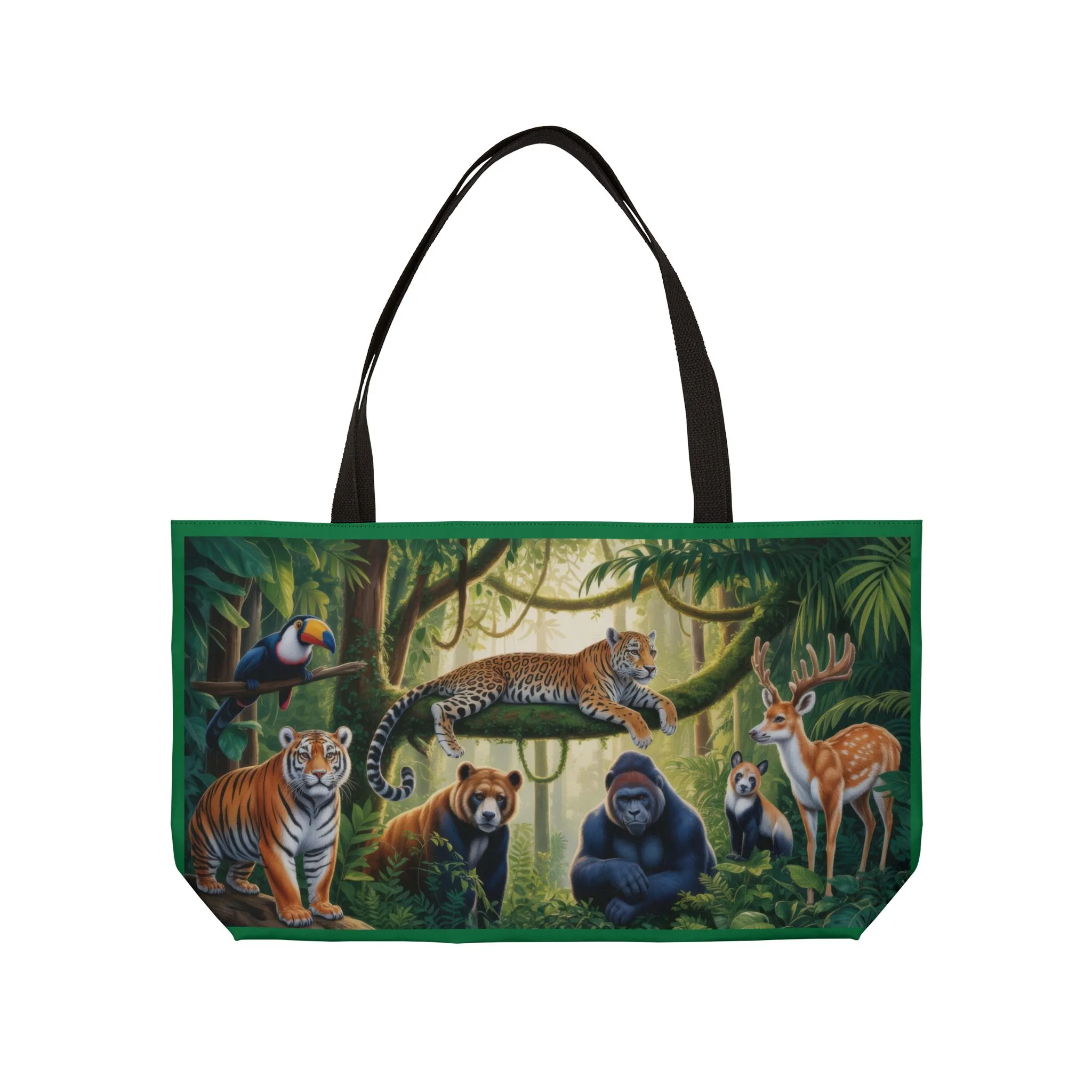 Jungle Wildlife Weekender Tote Bag, Eco-Friendly Travel Bag, Animal Lover Gift, Beach Bag, Shopping Tote, Adventure Companion - Image 2