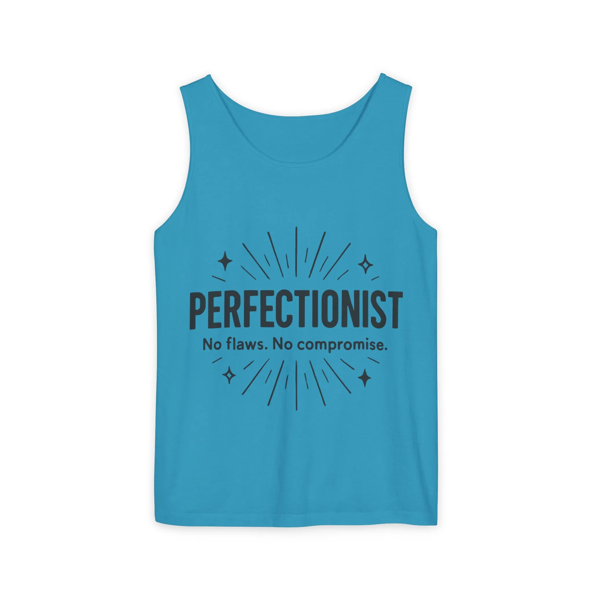 Mens Perfectionist Tank Top, No Flaws No Compromise, Minimal Bold Graphic Tee, Gift for OCD, Clean Freak, or Detail-Oriented Men - Image 11