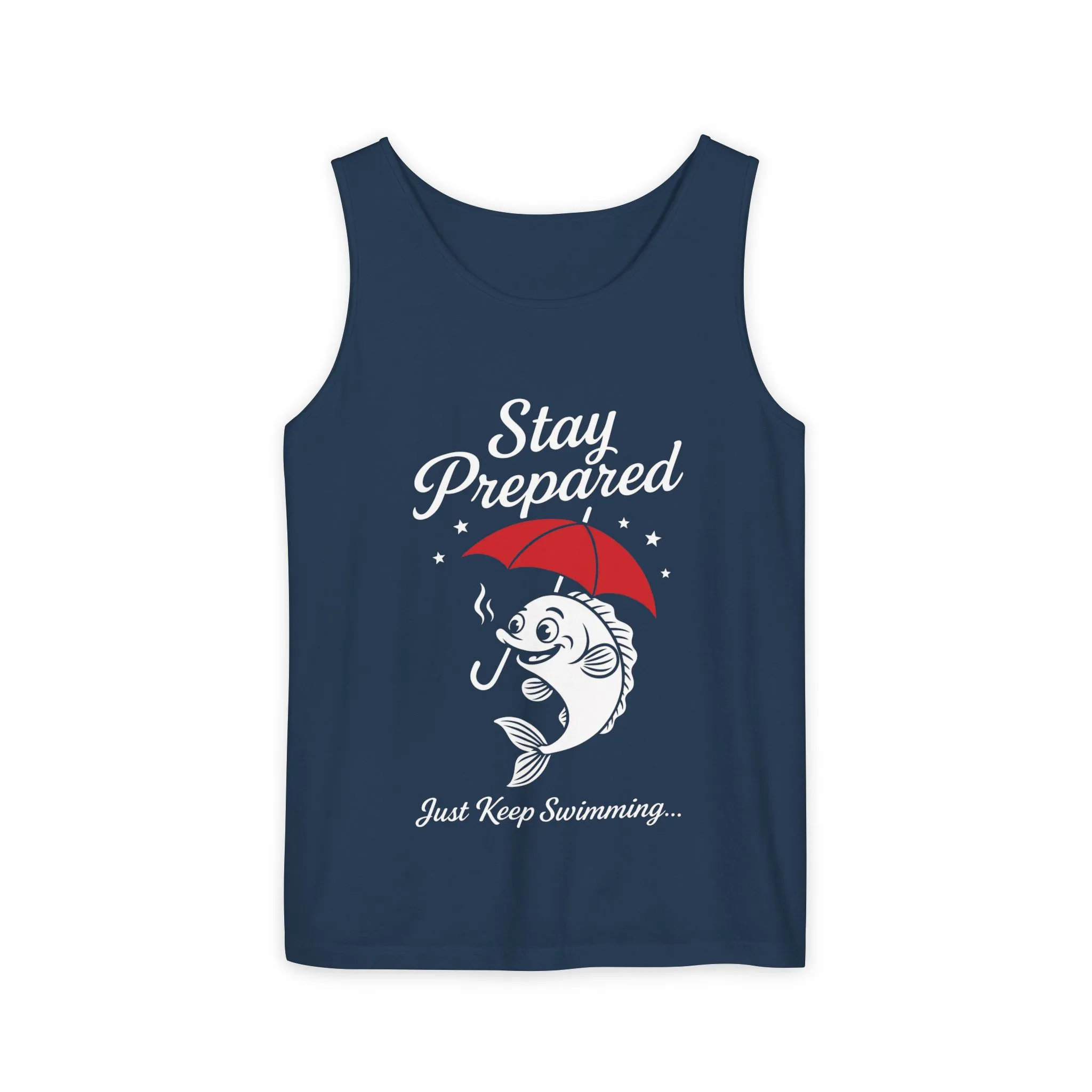 Stay Prepared Fish Womens Tank Top - Funny Just Keep Swimming Sleeveless Shirt - Cute Nautical Summer Top, Beachwear, Pool Party Must-Have - Image 5
