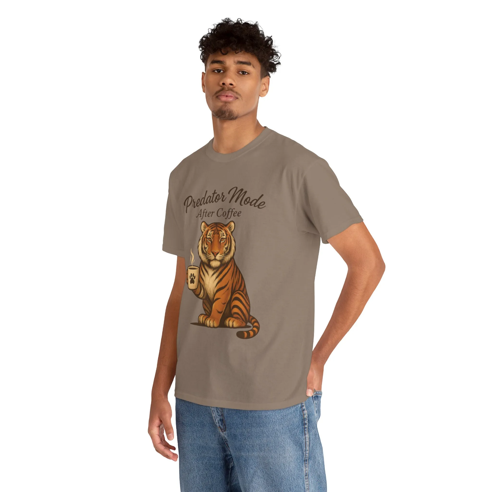 Predator Mode After Coffee Tiger Shirt, Funny Coffee Lover Tee, Mens Caffeine Graphic Tee, Morning Motivation Tiger Shirt,Coffee Addict Gift - Image 12