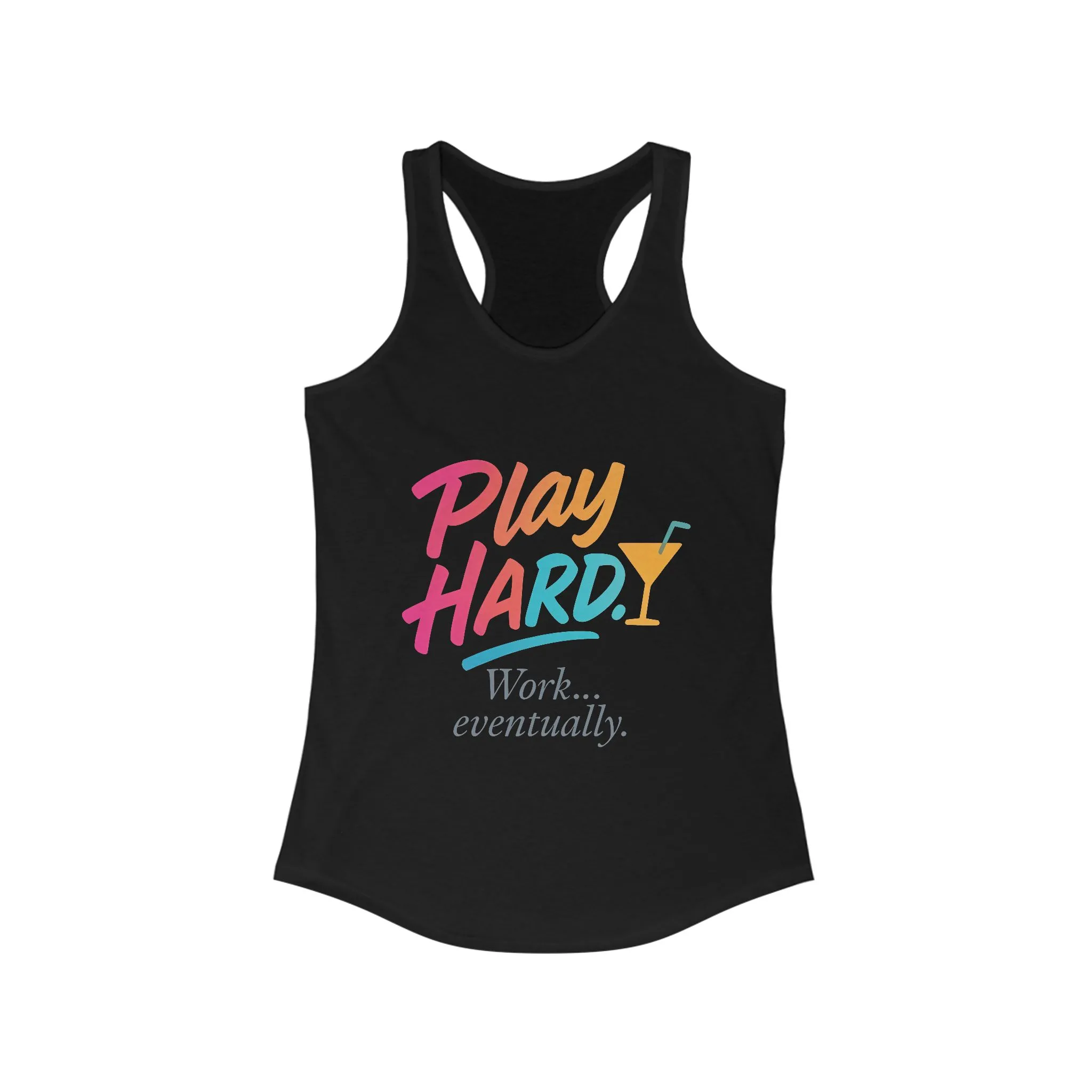 Play Hard Women's Racerback Tank - Motivational Summer Top, Fitness Wear, Casual Lounge Shirt, Gift for Her, Workout Tank - Image 3