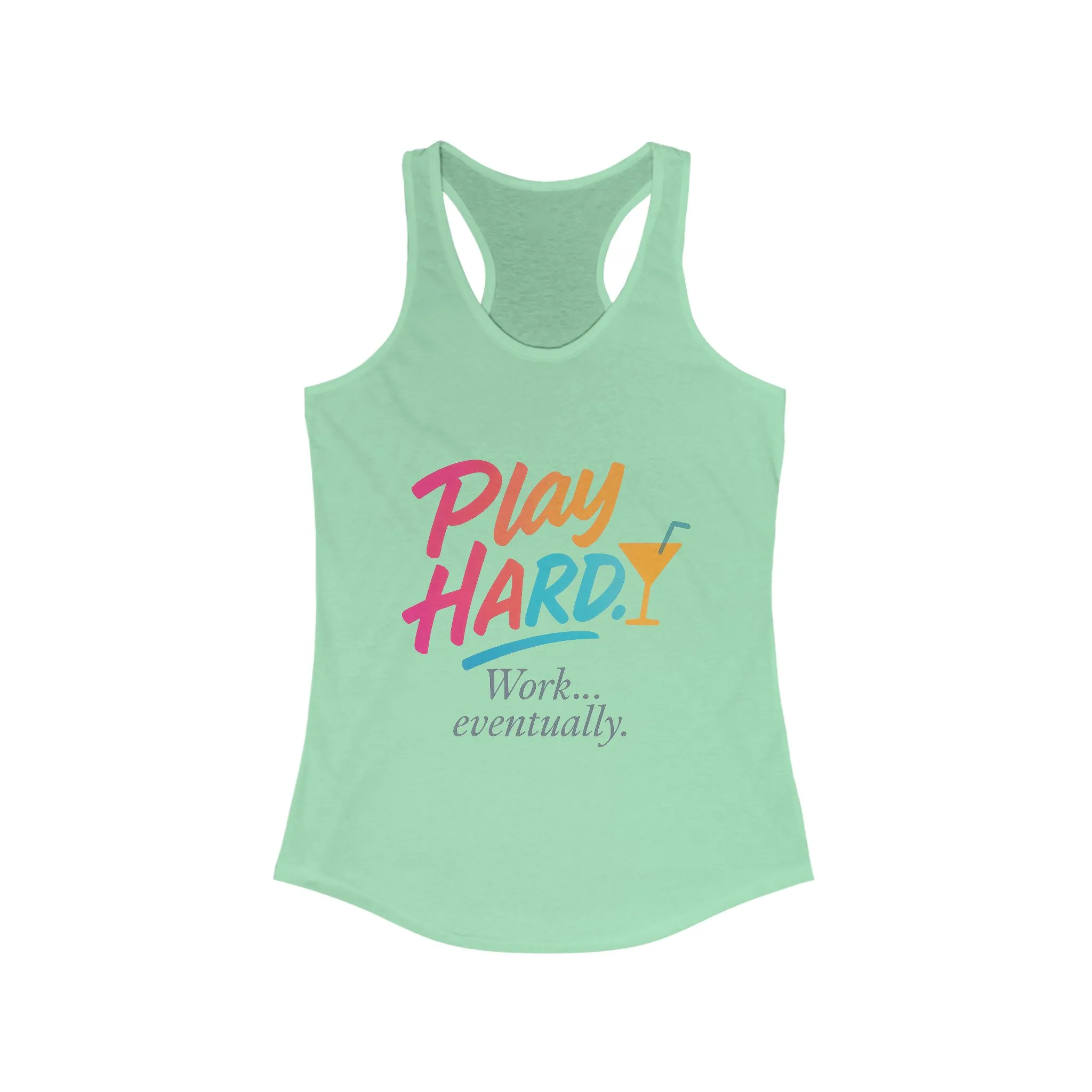 Play Hard Women's Racerback Tank - Motivational Summer Top, Fitness Wear, Casual Lounge Shirt, Gift for Her, Workout Tank - Image 5
