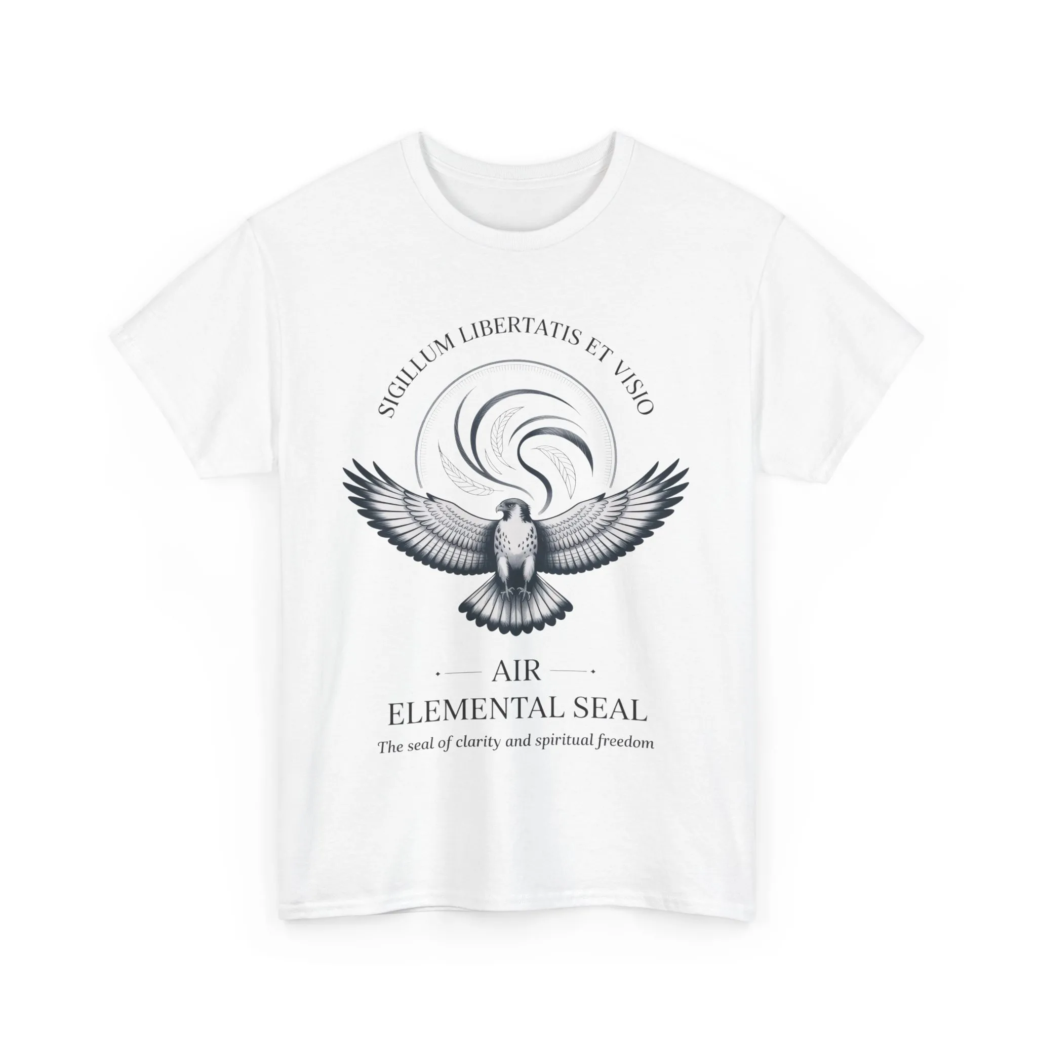 Air Elemental Seal Unisex Cotton Tee, Clarity & Spiritual Freedom Symbol Tee, Unisex Elemental Shirt, Vision Totem Gift, Spiritual Gift - Image 2