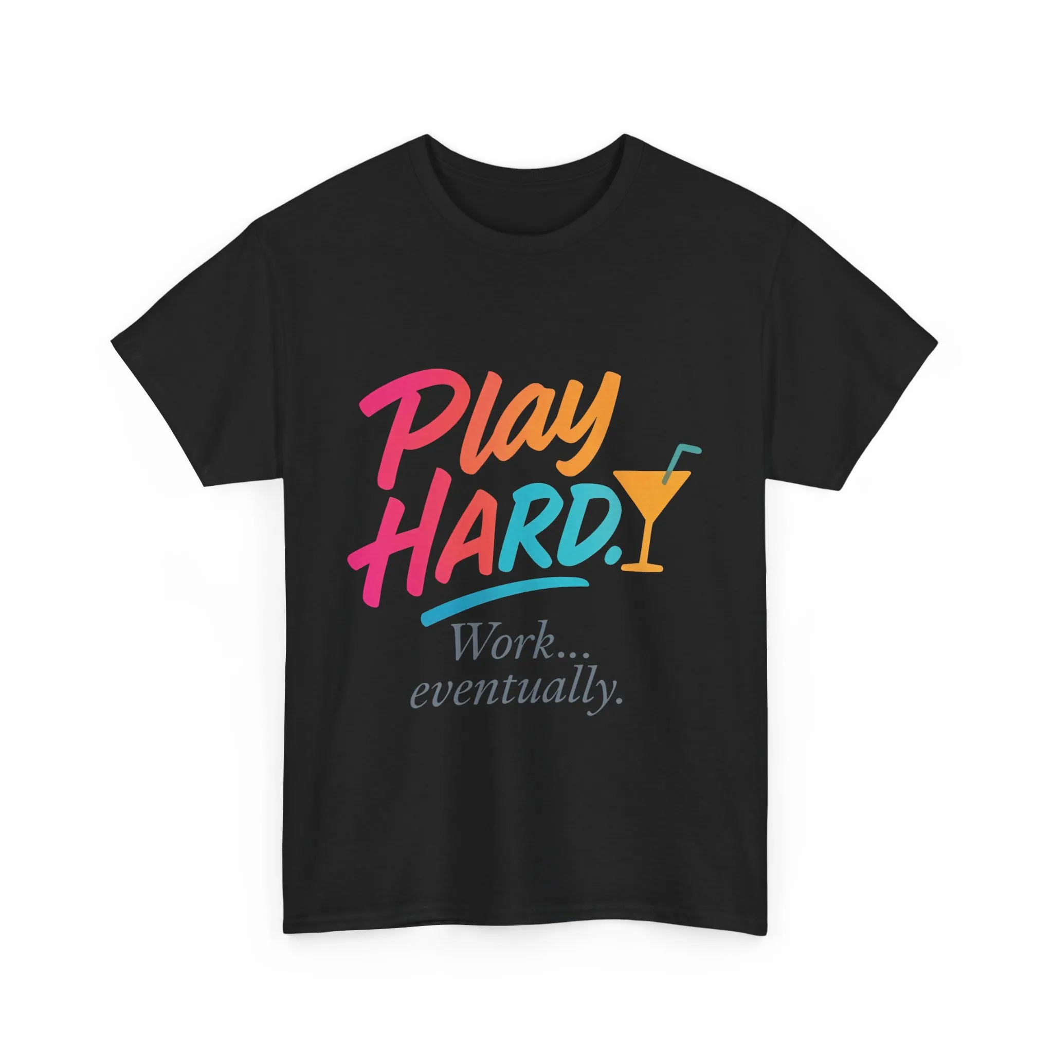 Play Hard Work Eventually T-Shirt, Funny Cocktail Graphic Tee, Pink Womens Party Shirt, Relaxed Vacation Top - Image 31