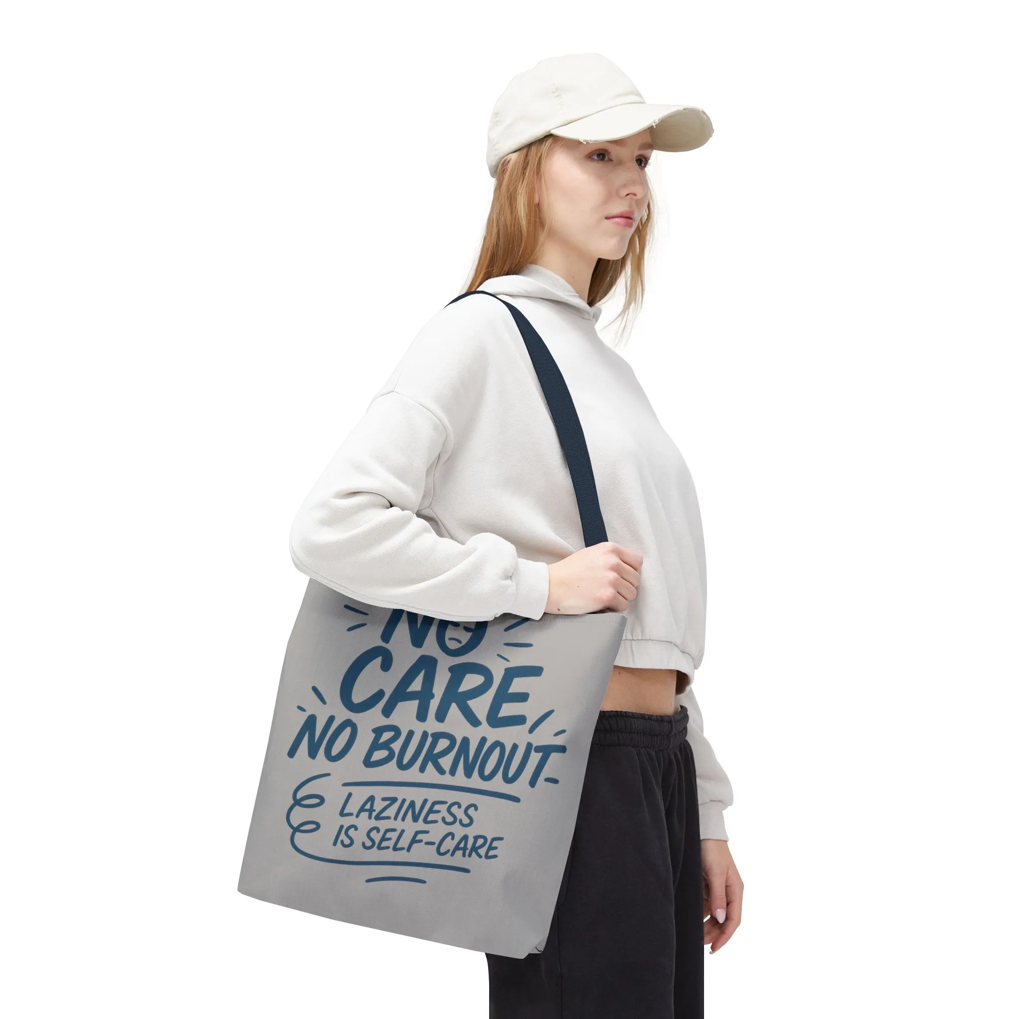 Laziness is Self-Care Funny Quote Bag, Oversized Reusable Canvas Shopping Tote, Sarcastic Self-Care Gift, Weekend Getaway, Everyday Use - Image 15