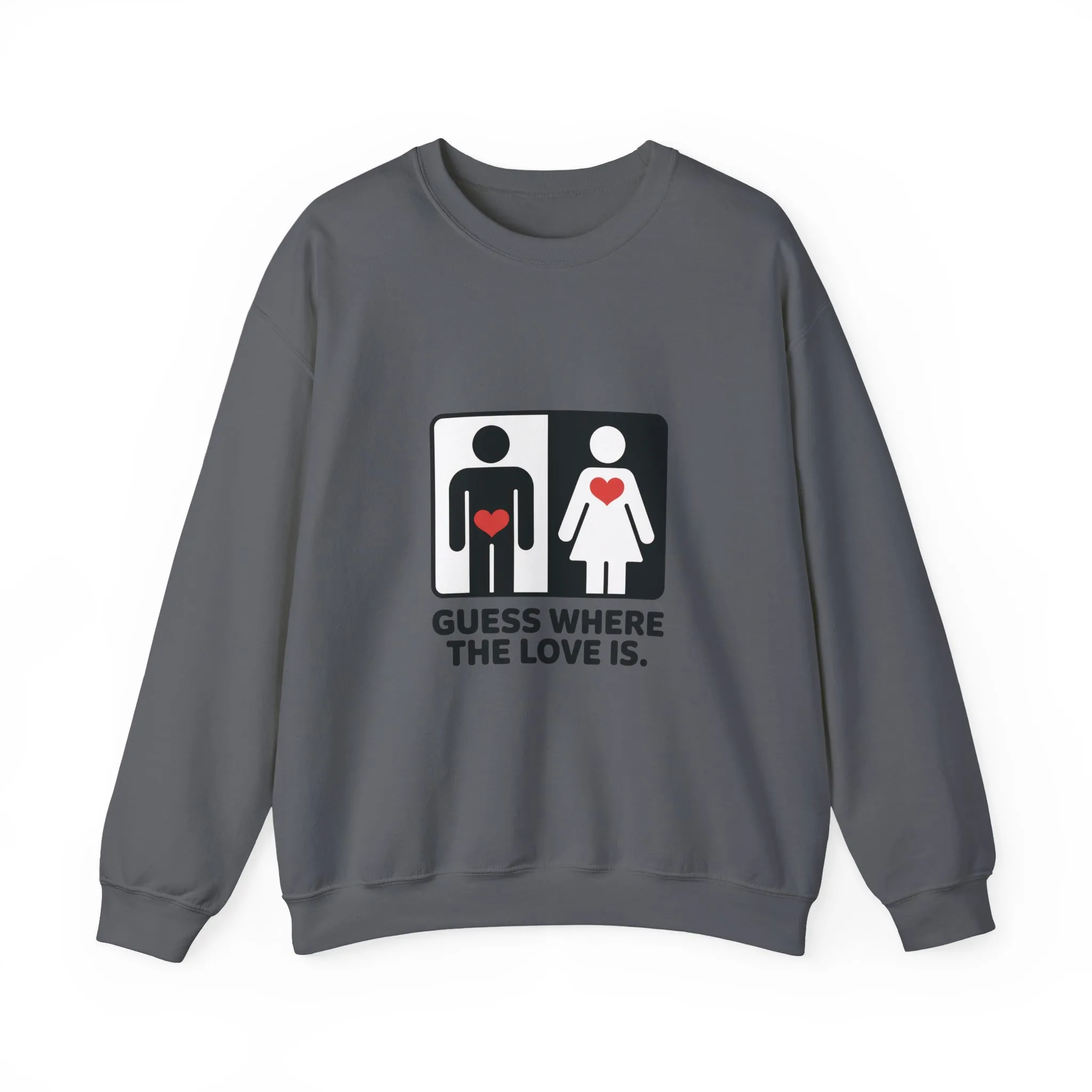 GuesWhere the Love Is Womens Sweatshirt, Couples Gift, Valentines Day Apparel, Matching Sweatshirt, Relationship Sweatshirt, Love Joke Graphic - Image 16
