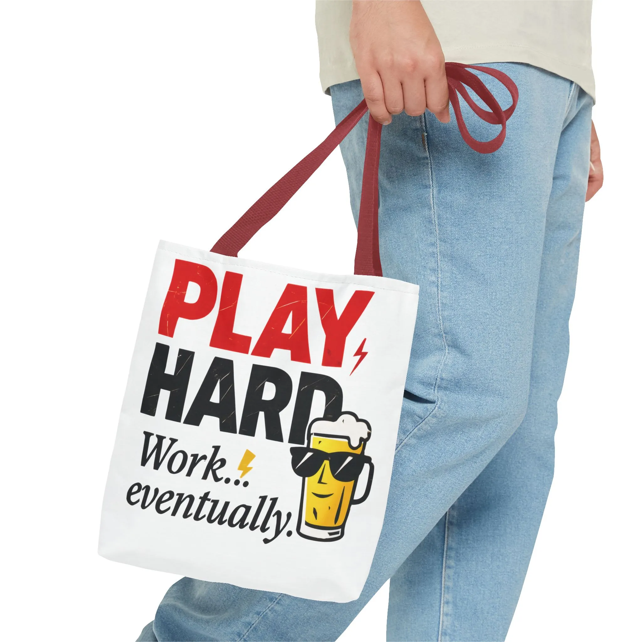 Play Hard Tote Bag - Fun, Stylish, Tote for Work & Play, Summer, Gift, Beach Bag, Everyday Carry, Beach Weekender Bag, large canvas bag - Image 3