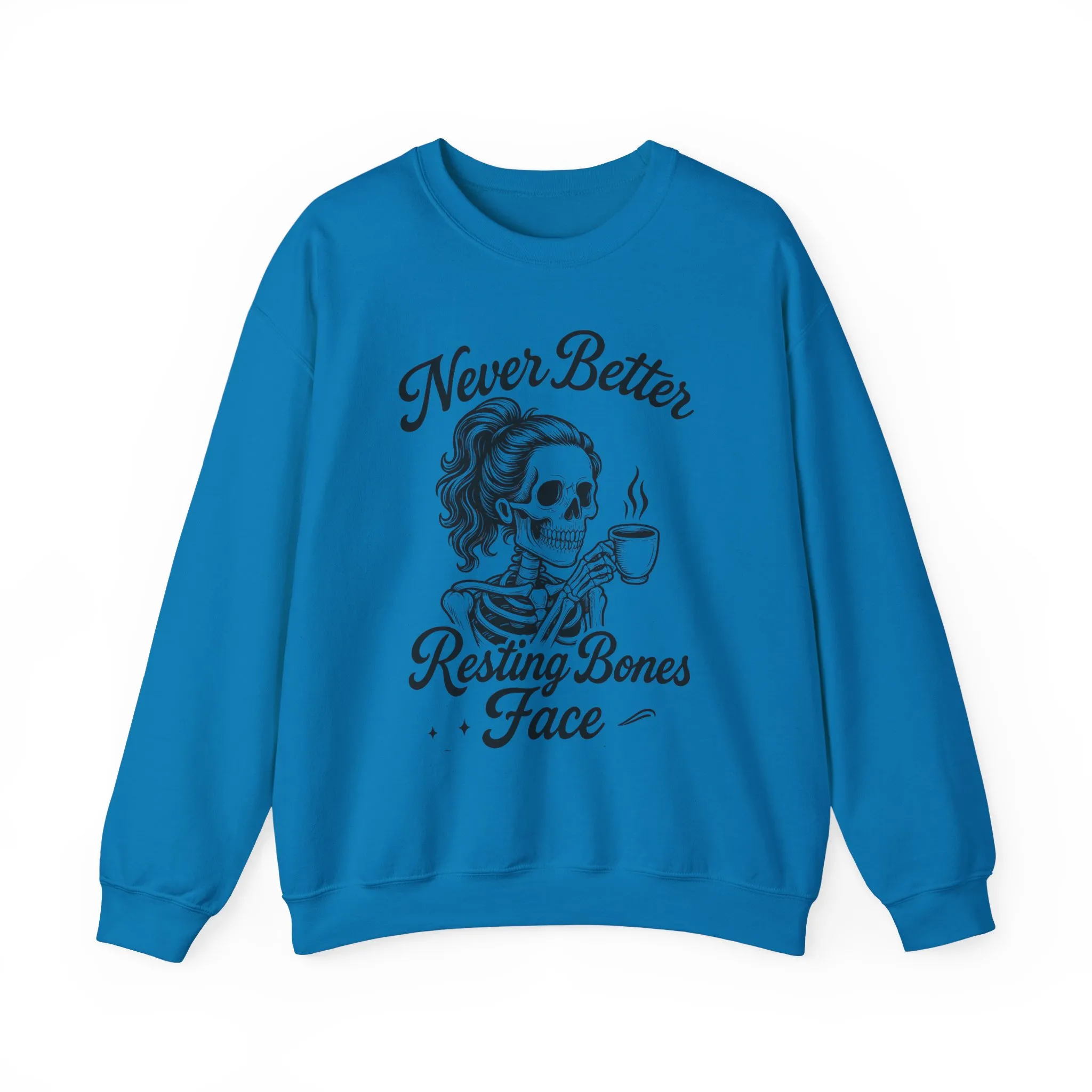 Skull Coffee Lovers Crewneck Sweatshirt, Womens, Perfect for Halloween, Cozy Outfit, Gift for Friends, Relaxing Days, Coffee Enthusiasts - Image 19