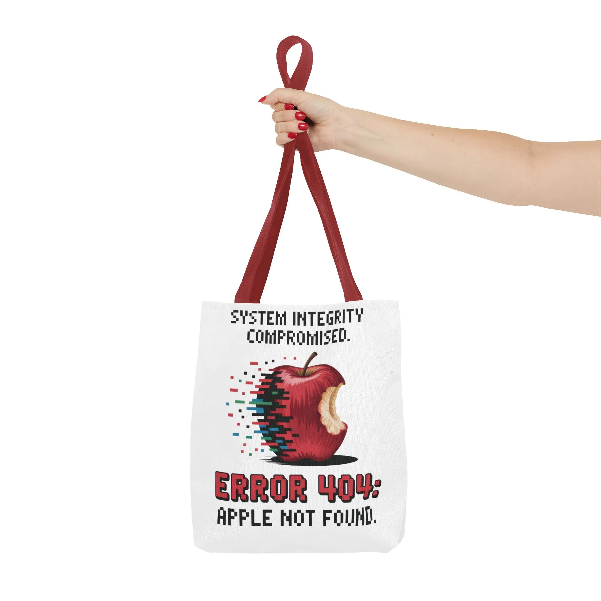 Error 404 Apple Tote Bag, Geek Tote, Funny Shopping Bag, Gift for Tech Lovers, Apple Lovers Tote, Digital Design Bag, Weekender Bag, Beach Bag, Large Canvas Bag - Image 24