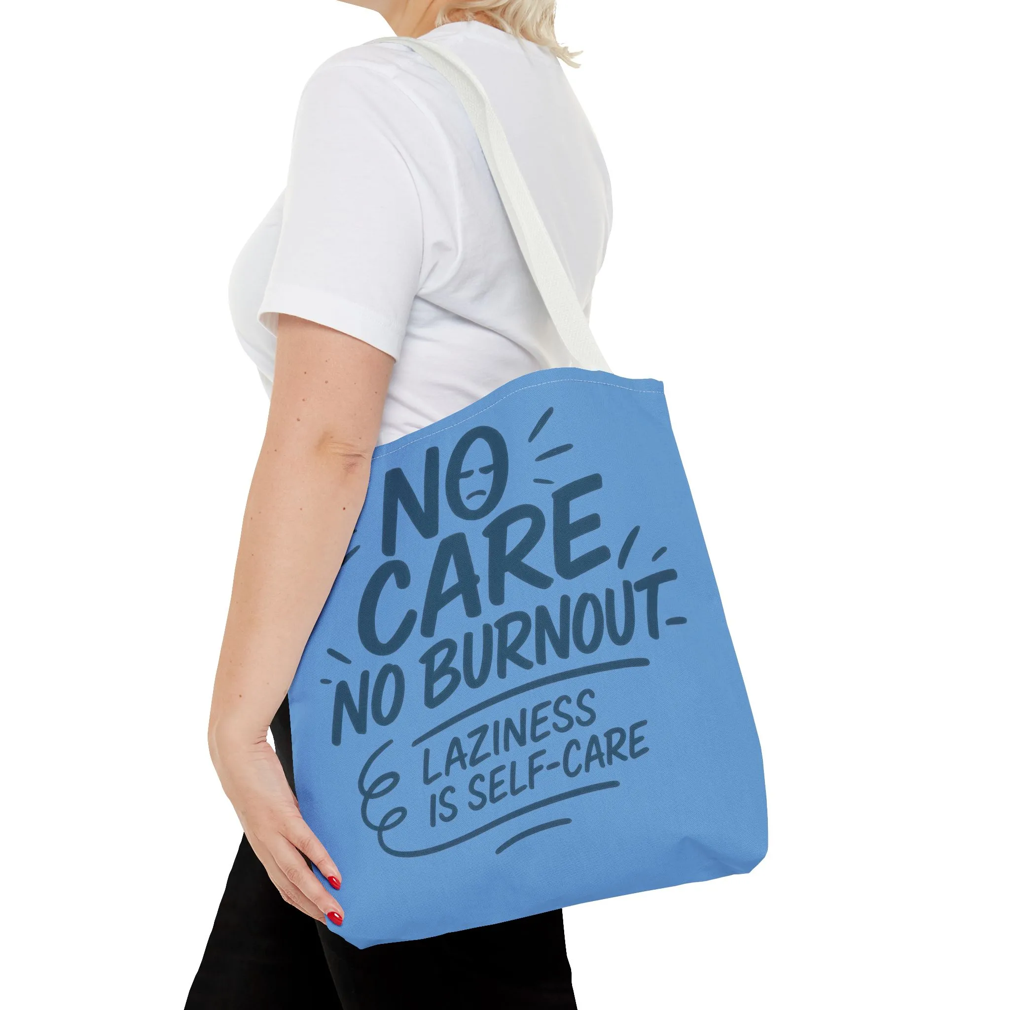 Laziness is Self-Care Funny Quote Bag, Oversized Reusable Canvas Shopping Tote, Sarcastic Self-Care Gift, Weekend Getaway, Everyday Use - Image 14