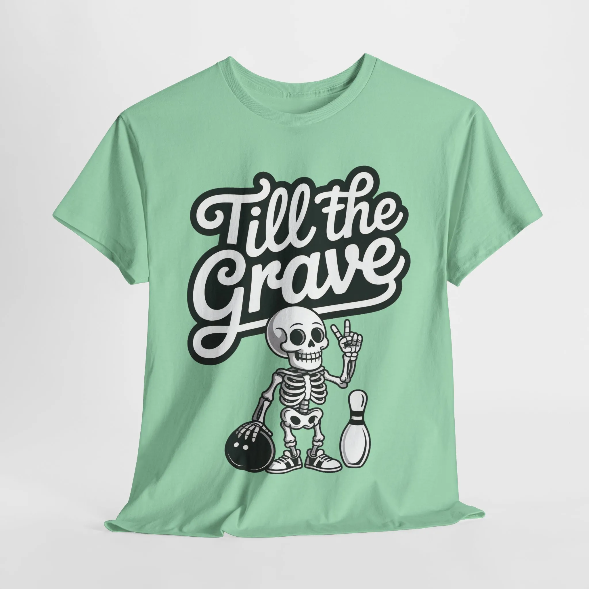 Funny Skeleton Bowling Womens Tee, Till the Grave, Funny Shirt, Halloween Gift, Skull Graphic, Casual Wear, Sporty Style - Image 7