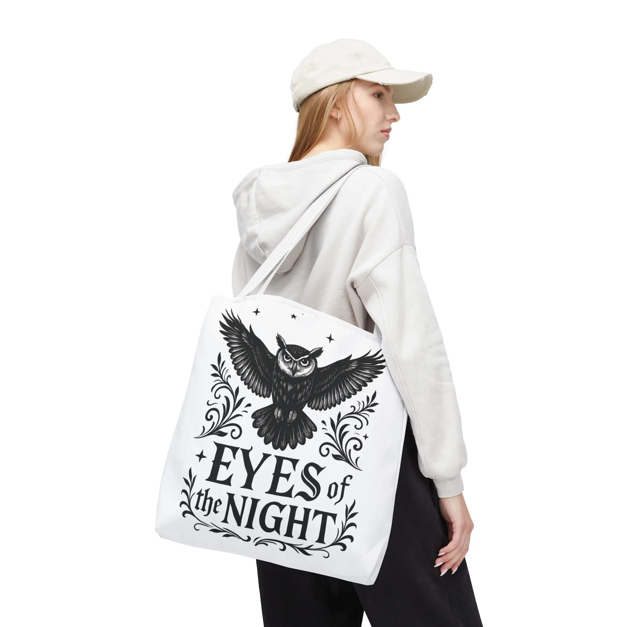 Eyes of the Night Owl Tote Bag, Artsy Shopping Bag, Eco-Friendly Carryall, Unique Gift for Animal Lovers, Halloween Decor, Beach Tote - Image 30