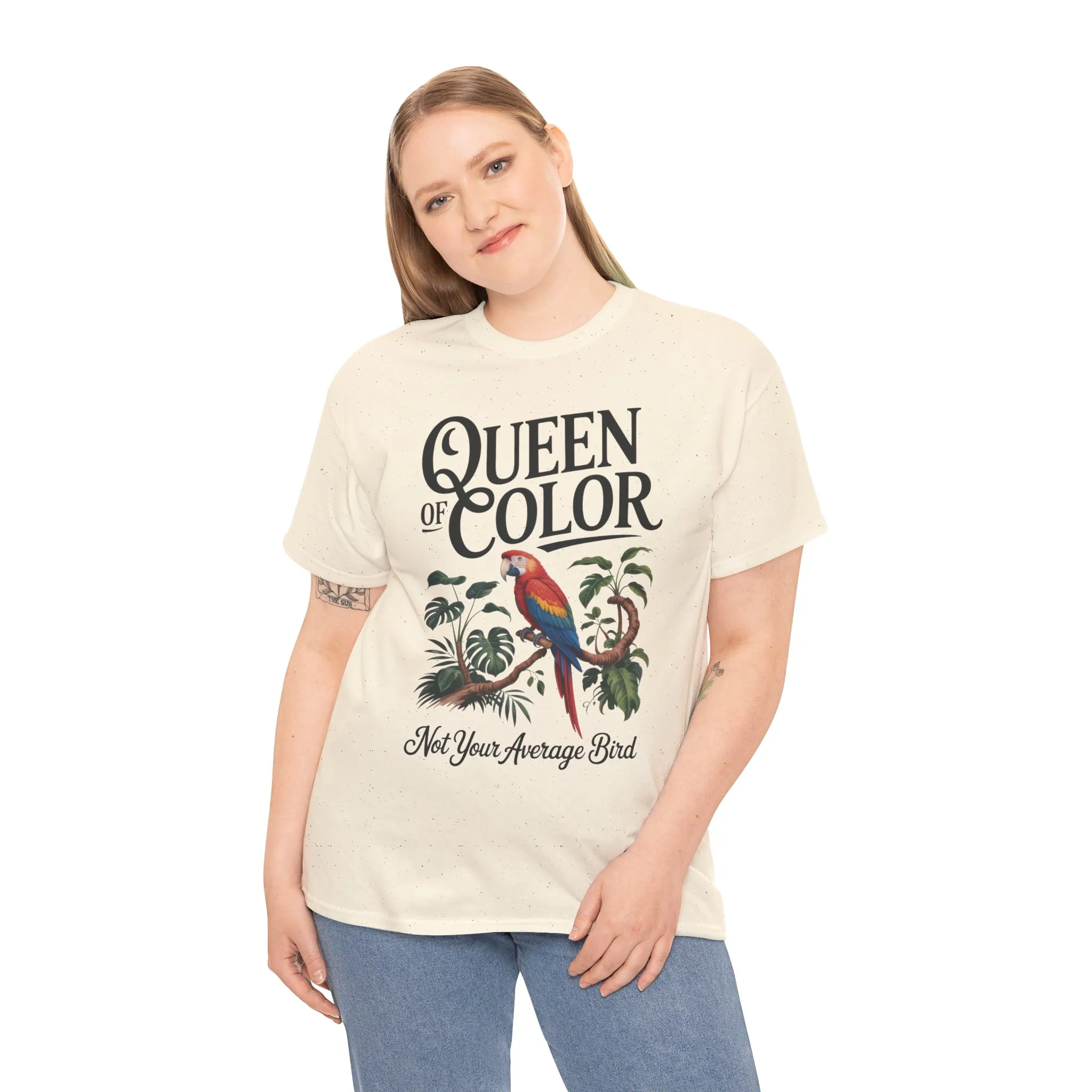 Colorful Queen Womens Tee, Fun Graphic T-Shirt, Casual Wear, Gift for Bird Lovers, Trendy Summer Apparel - Image 33