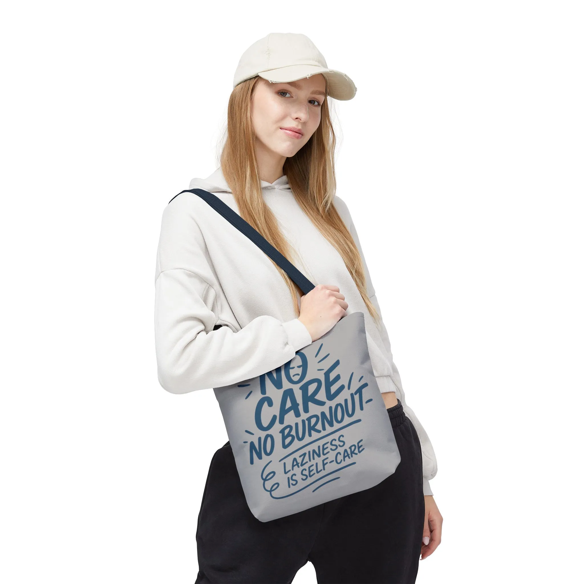 Laziness is Self-Care Funny Quote Bag, Oversized Reusable Canvas Shopping Tote, Sarcastic Self-Care Gift, Weekend Getaway, Everyday Use - Image 10