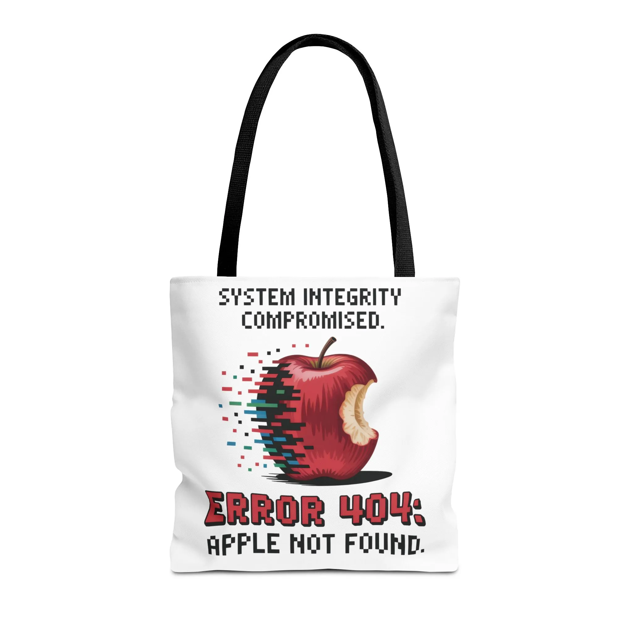 Error 404 Apple Tote Bag, Geek Tote, Funny Shopping Bag, Gift for Tech Lovers, Apple Lovers Tote, Digital Design Bag, Weekender Bag, Beach Bag, Large Canvas Bag - Image 11