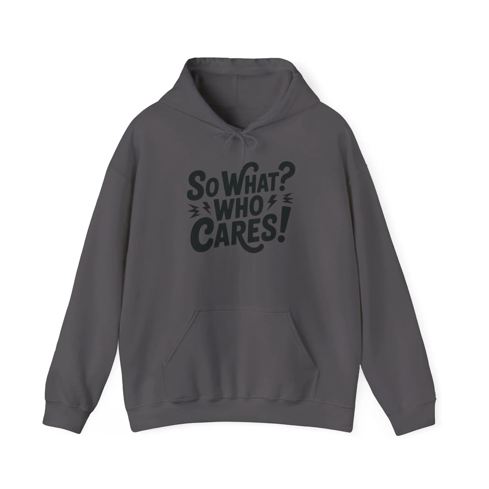 So What? Who Cares! Funny Mens Hoodie, Bold Statement Design, Lightning Graphic Pullover, Rebellious Urban Humor, Funny Streetwear - Image 21