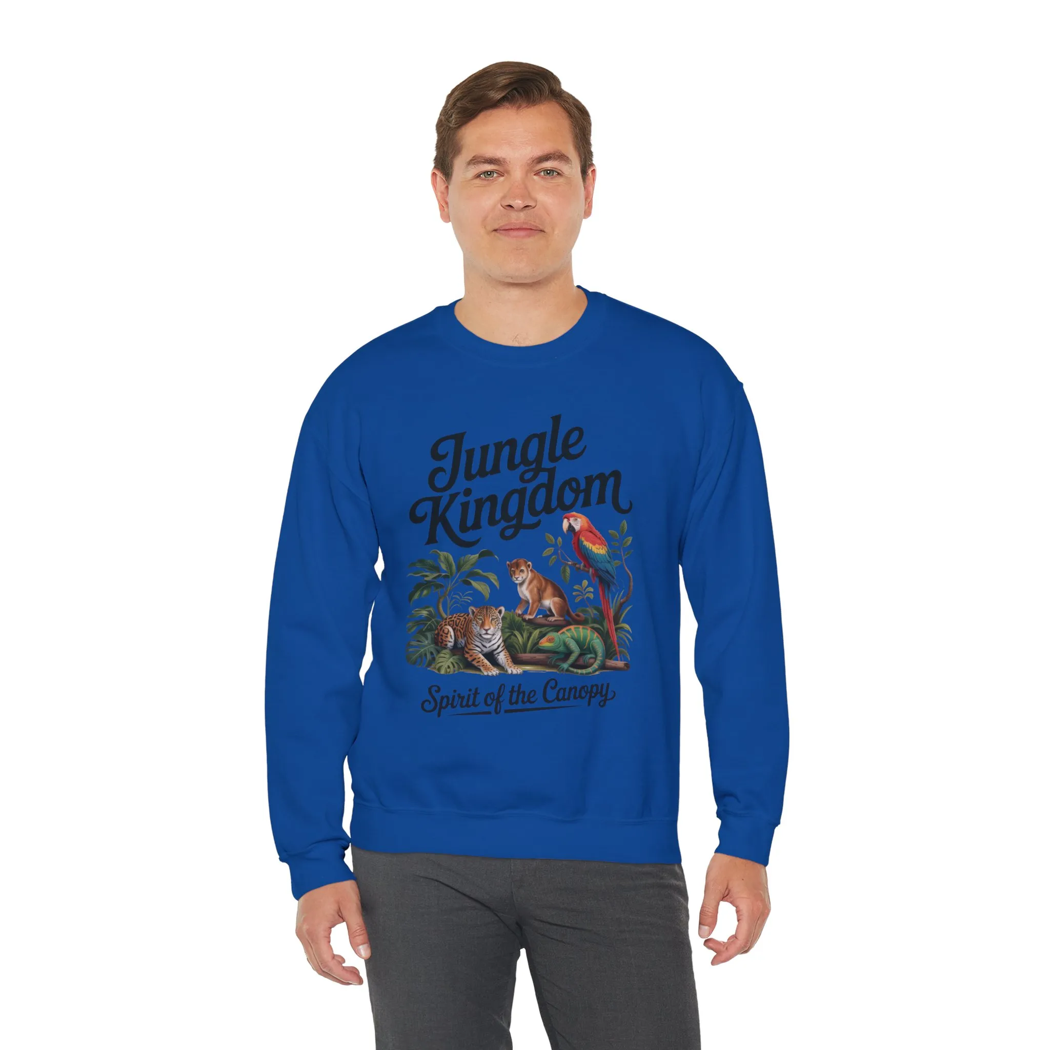 Jungle Kingdom Mens Sweatshirt, Cozy Jungle Crewneck, Nature Lover Gift, Wildlife Artwork, Eco-Conscious Apparel, Animal Enthusiast Clothing - Image 24