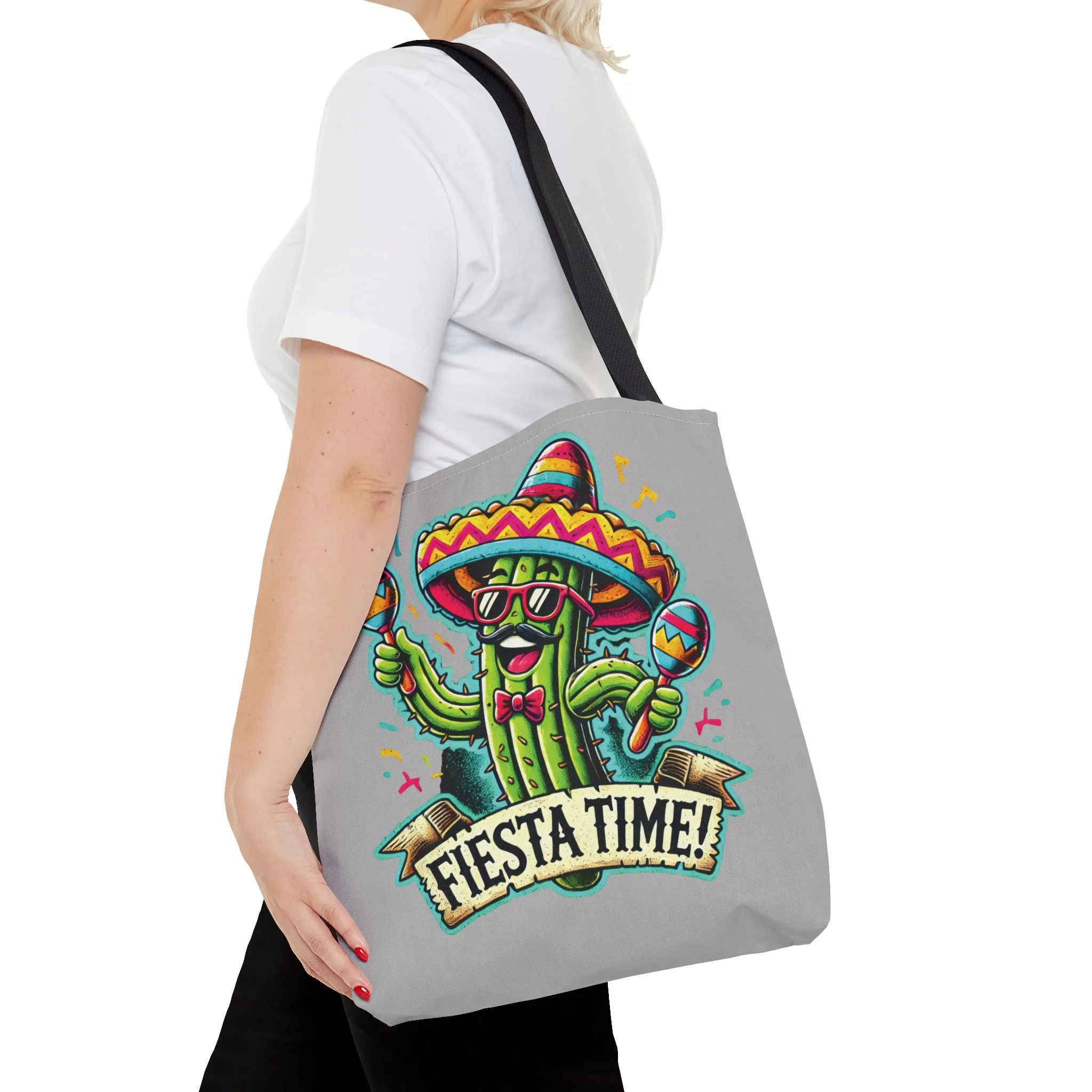 Fiesta Time Cactus Tote Bag, Funny Mexican Party Gift, Sombrero Maracas Print, Cinco de Mayo Bag, Summer Festival Tote, Beach Bag, Shopping - Image 14