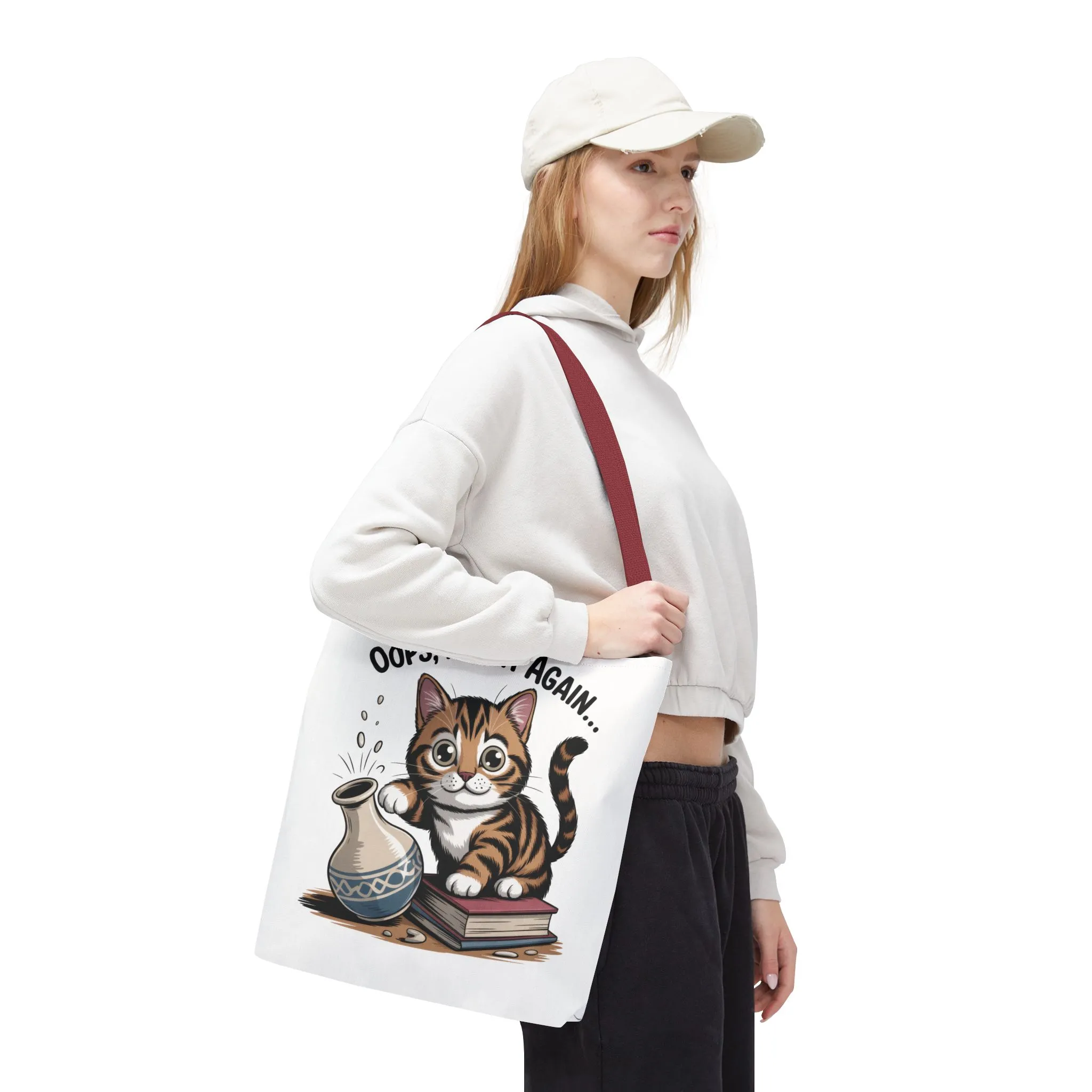 Cat-Themed Tote Bag, "Oops, I Did It Again", Perfect Gift for Cat Lovers, Pet Owners, Birthday, or Everyday Use, Large Tote Bag, beach bag - Image 15