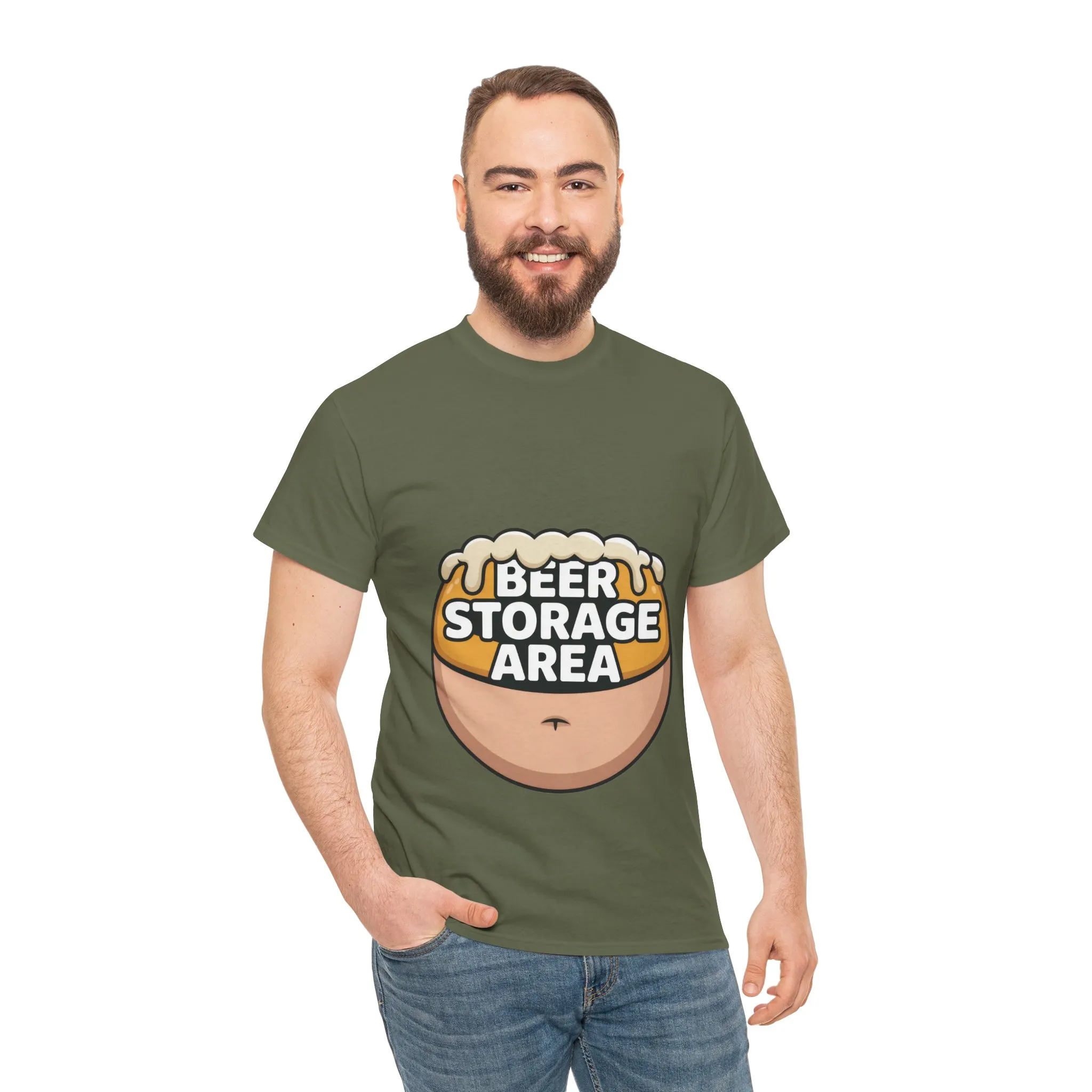 Funny Beer Belly T-Shirt, Beer Storage Area Graphic Tee for Men, Dad Bod Humor Shirt, Beer Lovers Gift, Drinking Gift, Party Apparel - Image 11
