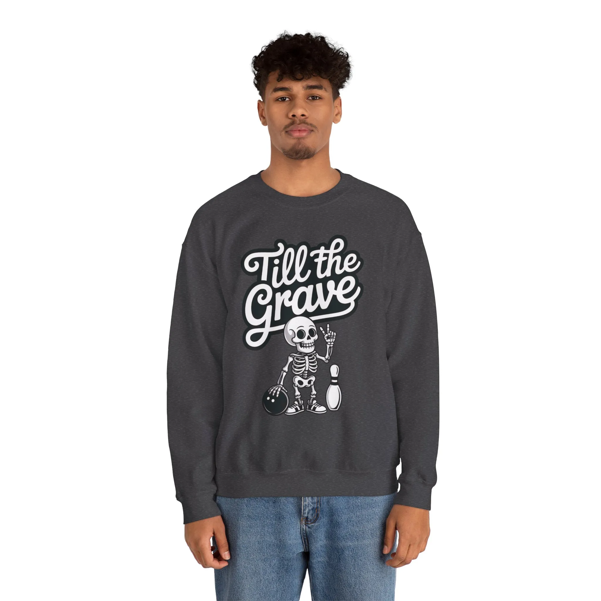 Funny Skeleton Bowling Mens Pullover, Halloween Apparel, Funny Skeleton Bowling Shirt, Casual Mens Crewneck, Cool Bowler Skull Crewneck - Image 11