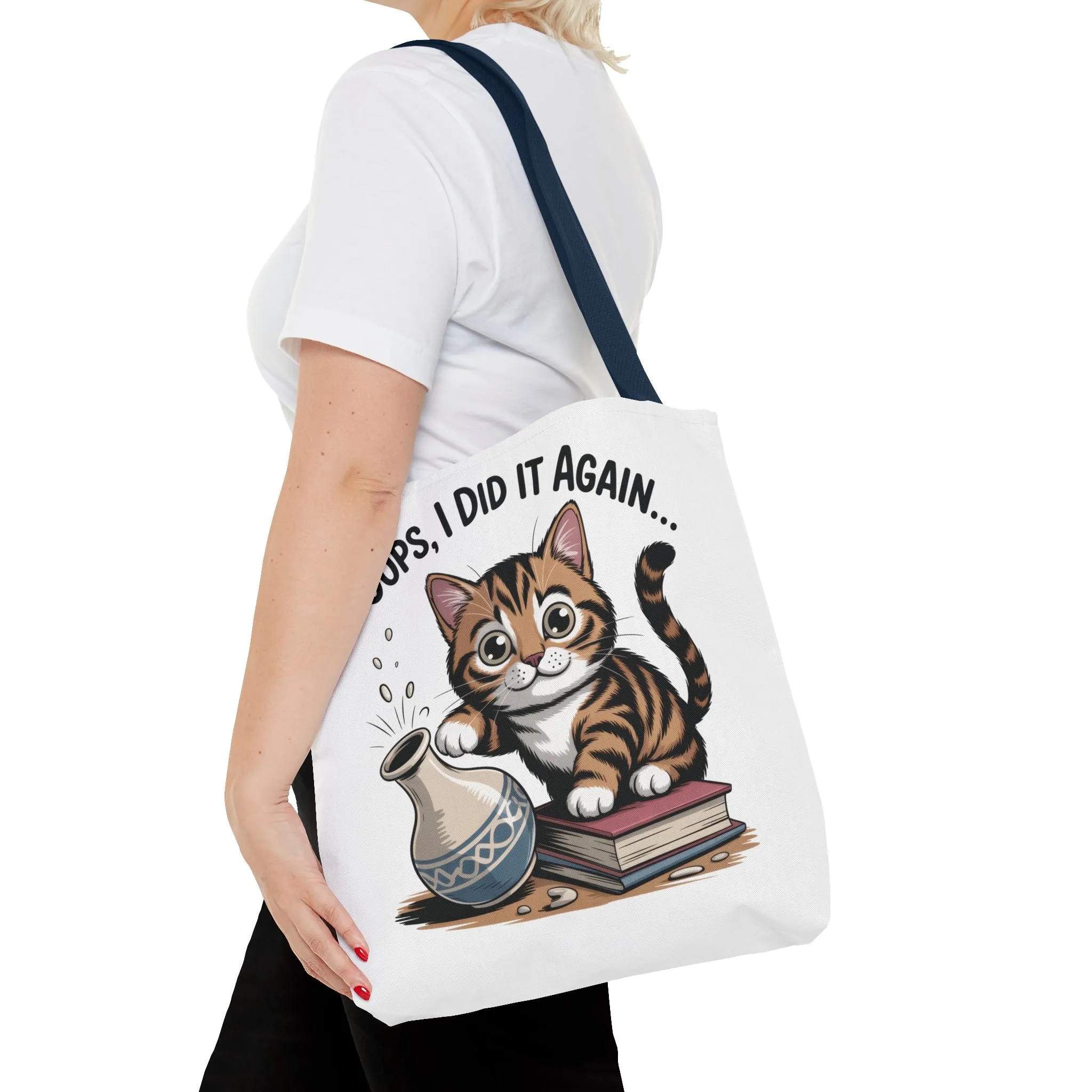 Cat-Themed Tote Bag, "Oops, I Did It Again", Perfect Gift for Cat Lovers, Pet Owners, Birthday, or Everyday Use, Large Tote Bag, beach bag - Image 44