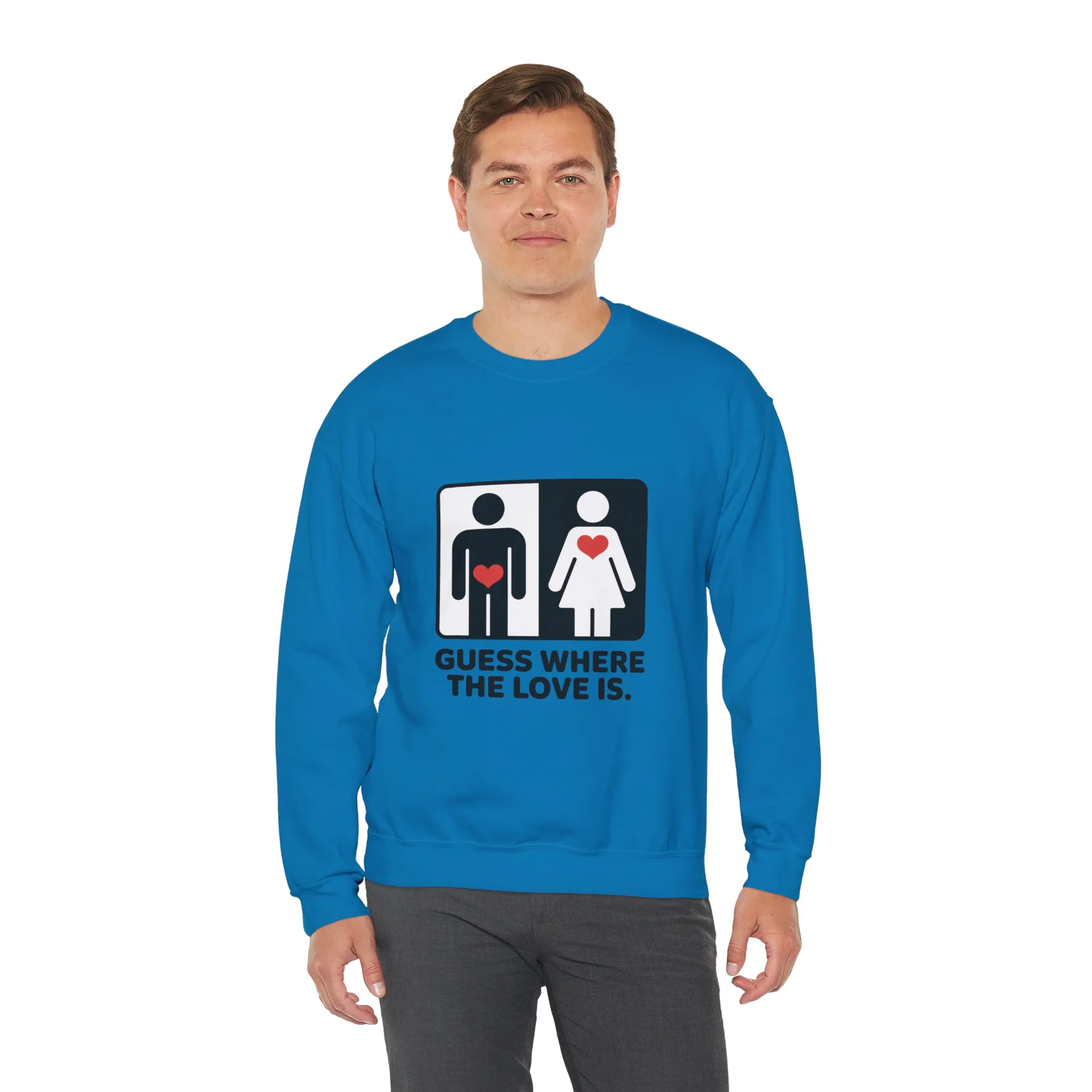 Guess Where the Love Is Mens Crewneck Sweatshirt, Cute Couples Gift, Love Themed Apparel, Valentine's Day Apparel, Relationship Sweatshirt - Image 30
