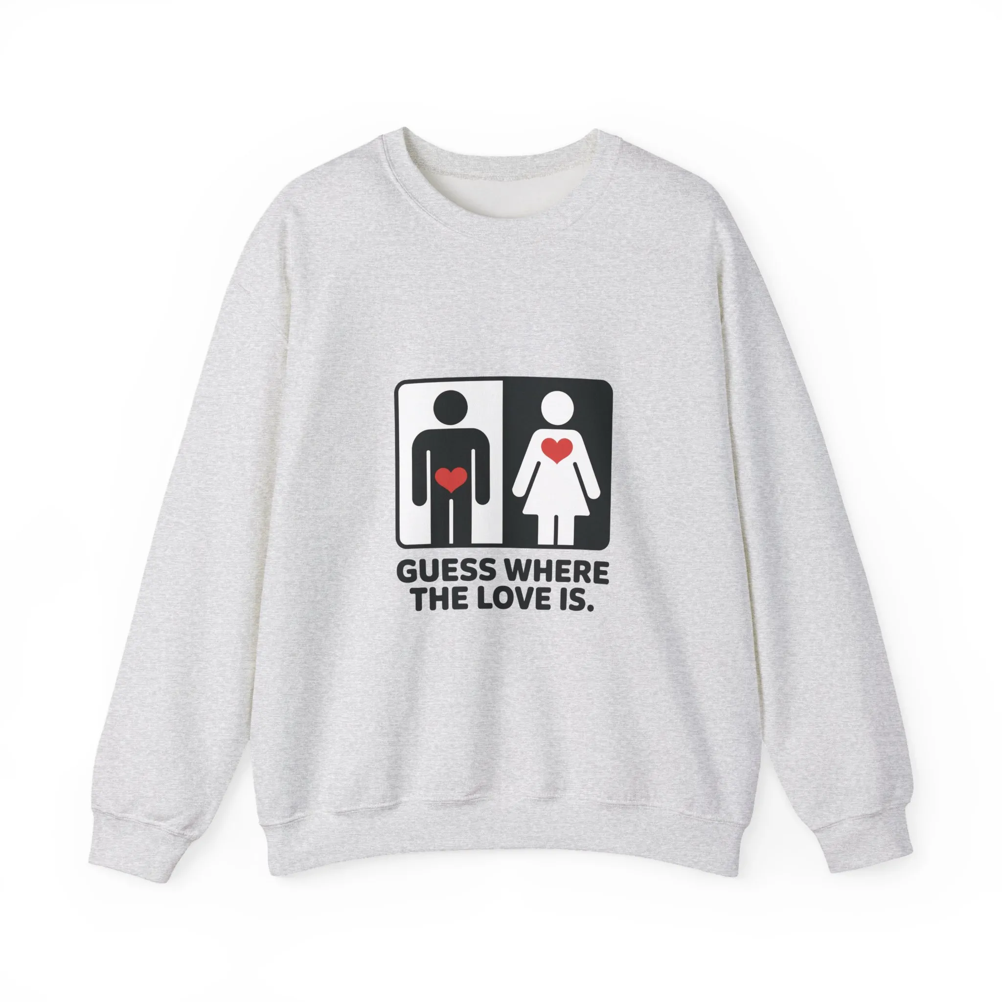 GuesWhere the Love Is Womens Sweatshirt, Couples Gift, Valentines Day Apparel, Matching Sweatshirt, Relationship Sweatshirt, Love Joke Graphic - Image 28