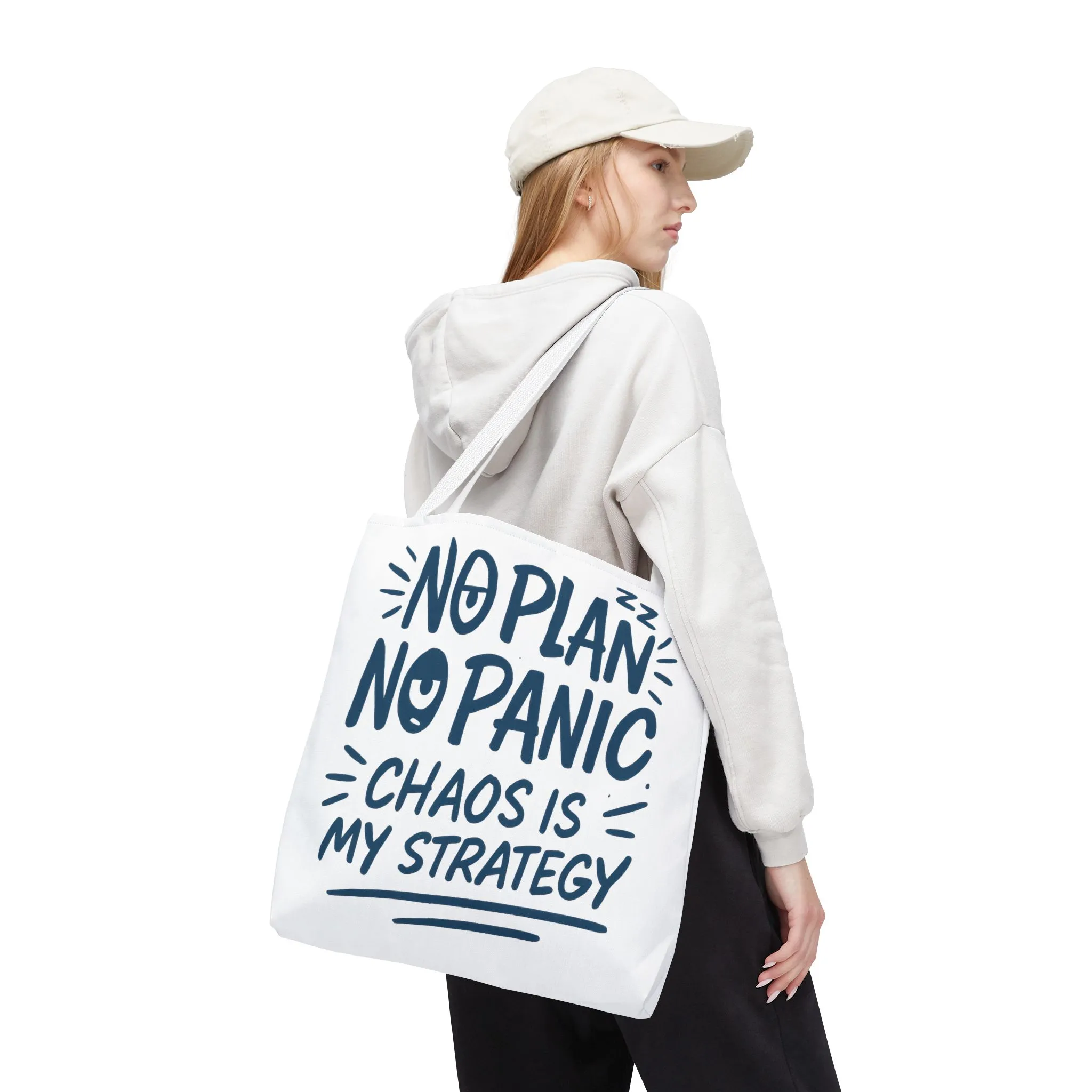 Funny Quote Tote Bag, Reusable Grocery Bag, Gift for Students, Beach Tote, Everyday Tote, Chaos Strategy Bag, Unique Shopping Bag - Image 45