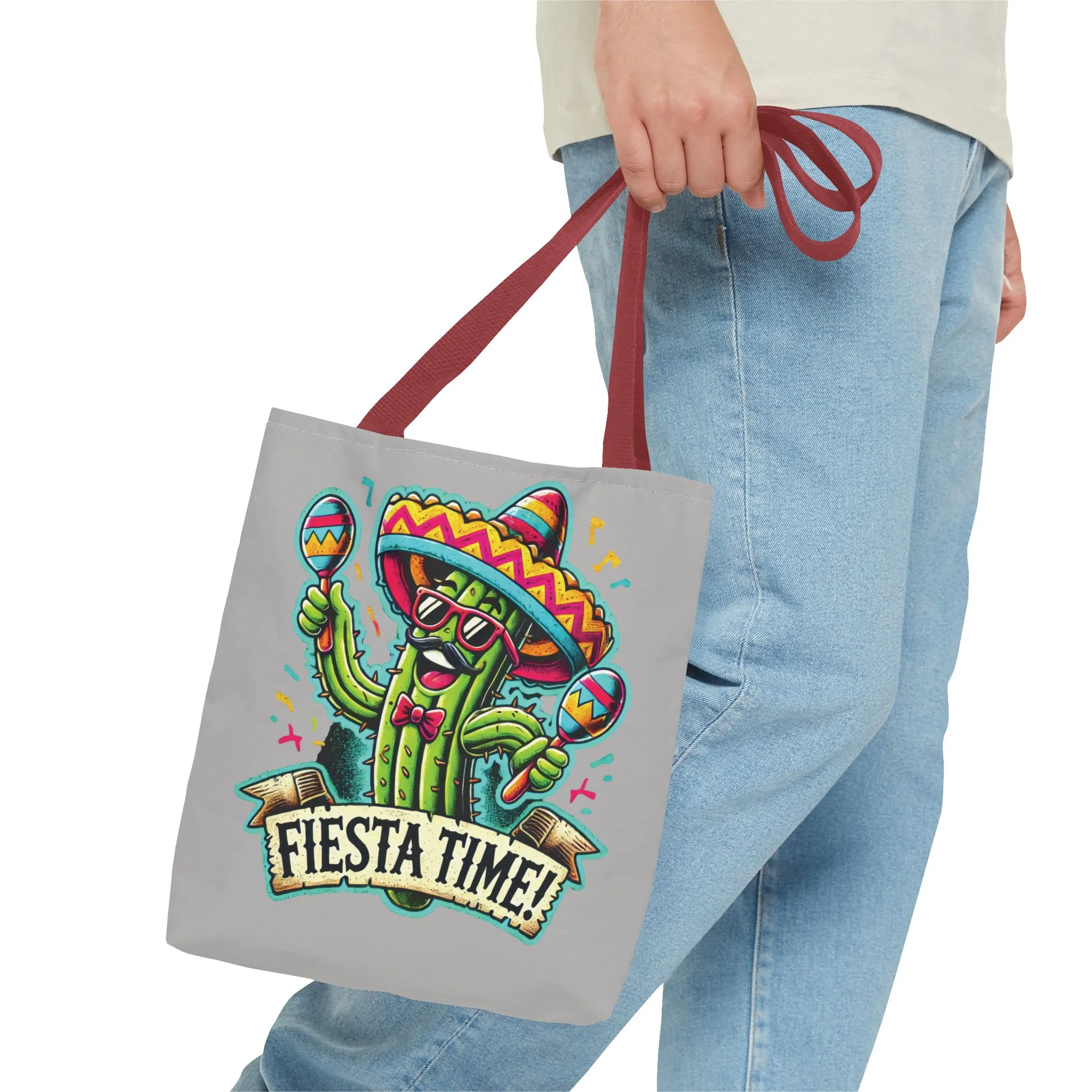 Fiesta Time Cactus Tote Bag, Funny Mexican Party Gift, Sombrero Maracas Print, Cinco de Mayo Bag, Summer Festival Tote, Beach Bag, Shopping - Image 18