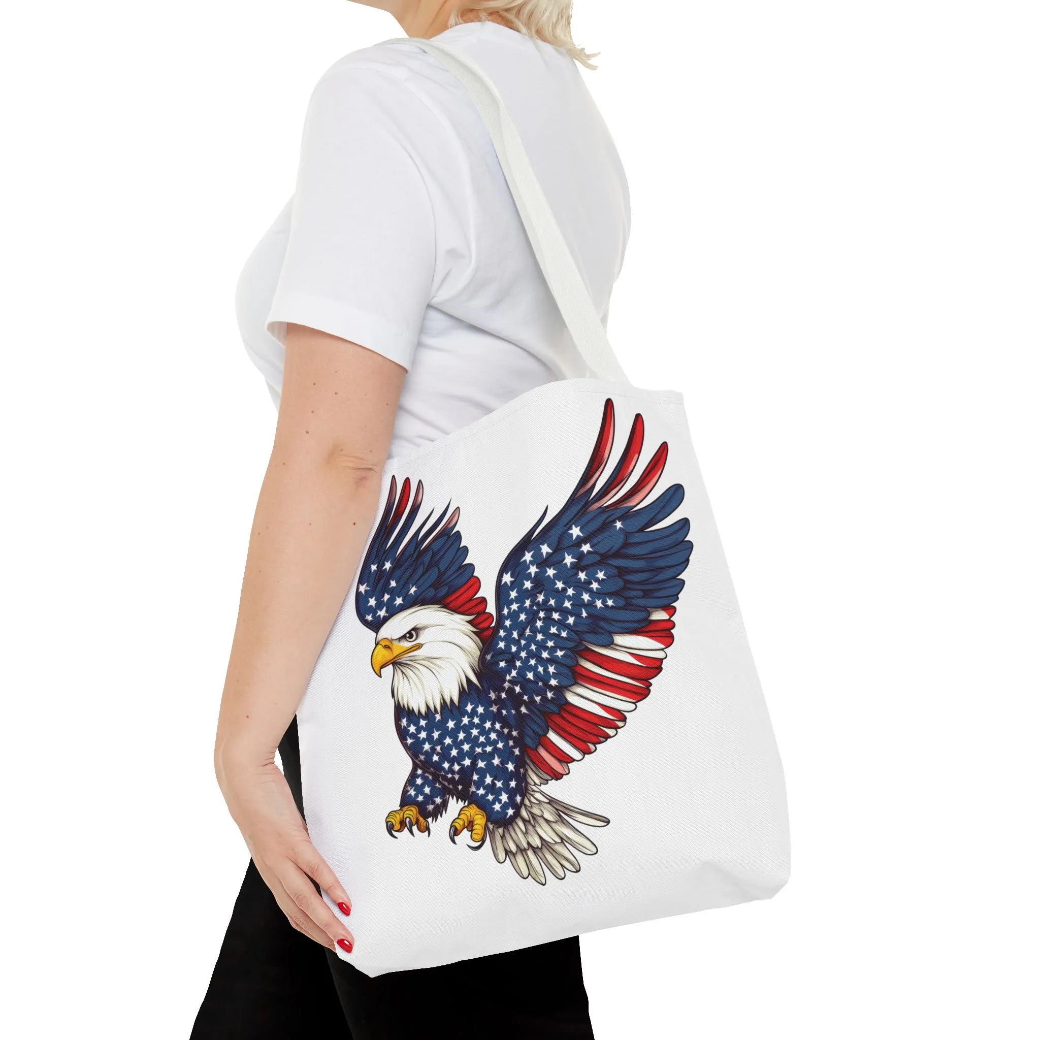 Patriotic Eagle Tote Bag, AOP, Perfect for July 4th, Festivals, Eco-Friendly Shopping, Gift for Nature Lovers, large canvas bag, beach bag - Image 20