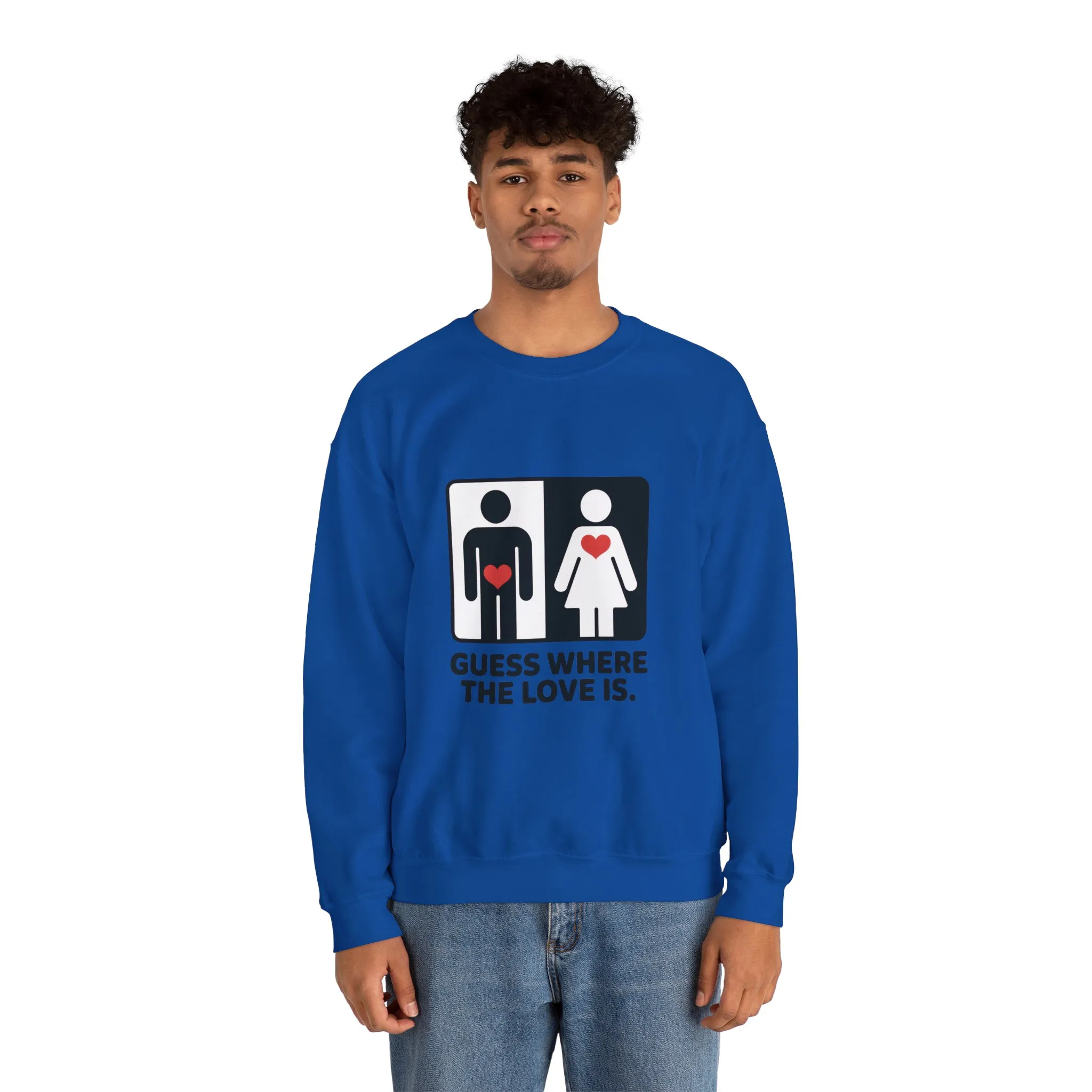 Guess Where the Love Is Mens Crewneck Sweatshirt, Cute Couples Gift, Love Themed Apparel, Valentine's Day Apparel, Relationship Sweatshirt - Image 20