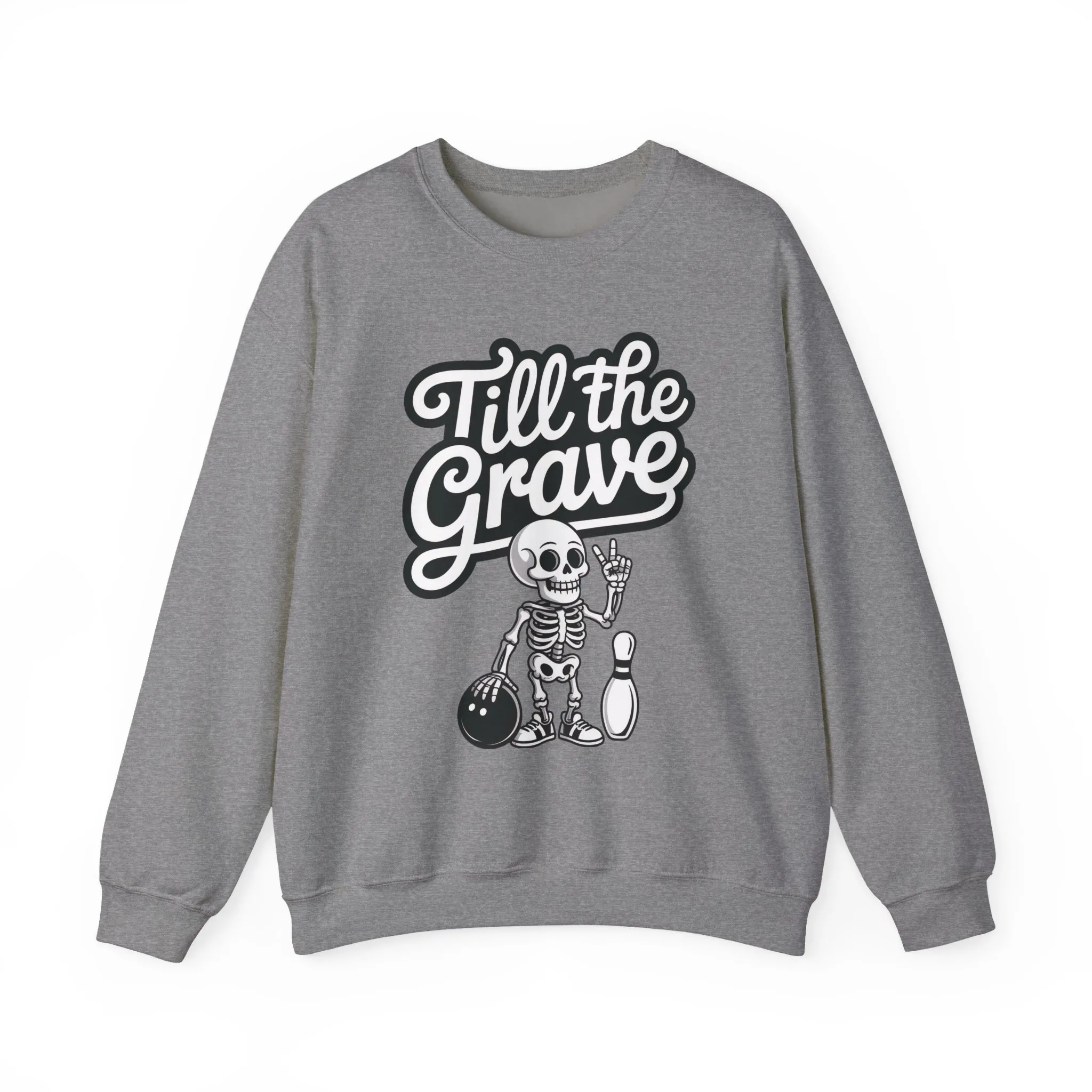 Funny Skeleton Bowling Sweatshirt, Womens Crewneck, Halloween Gift, Casual Wear, Till the Grave Sweatshirt, Bowling Lover Apparel - Image 7
