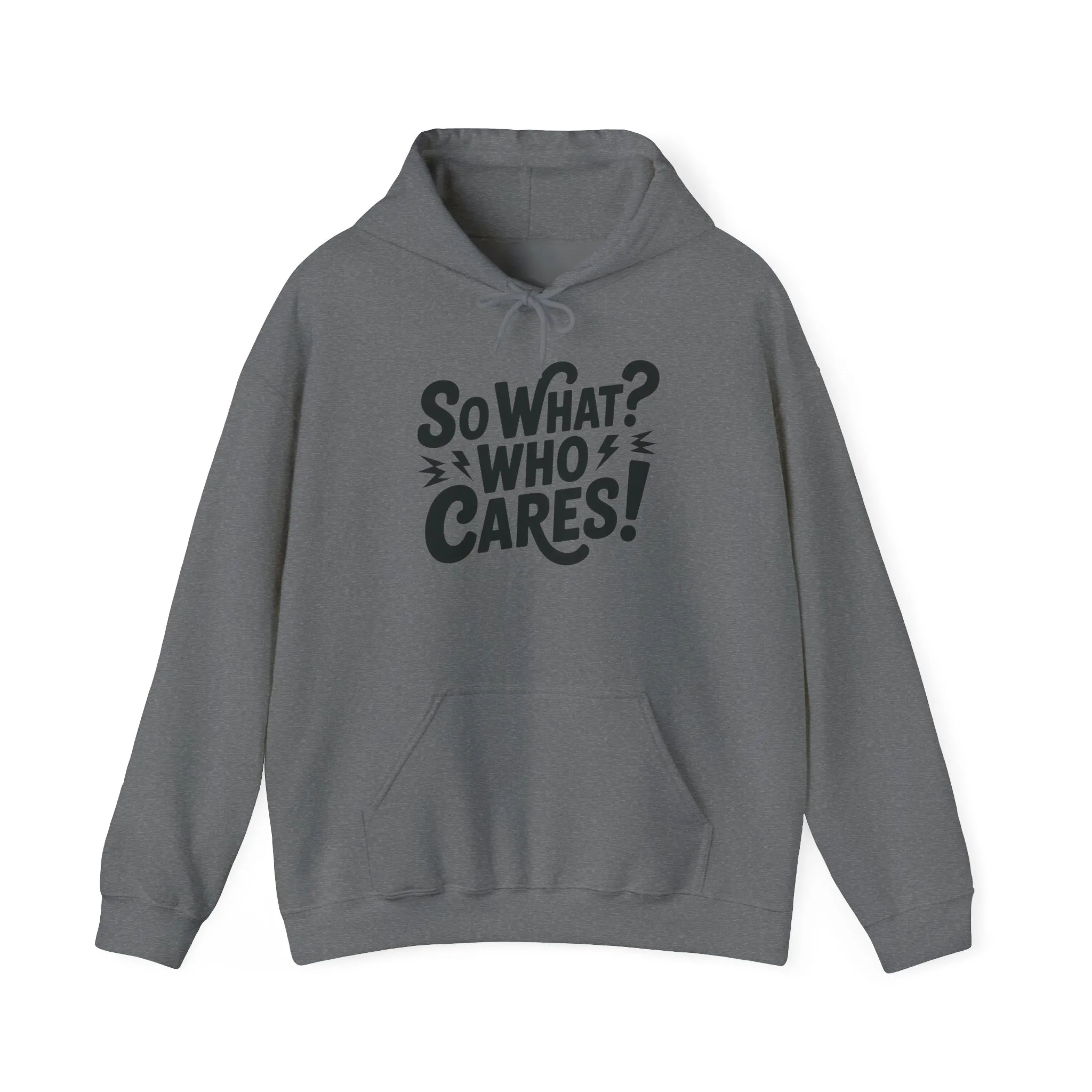 So What? Who Cares! Funny Mens Hoodie, Bold Statement Design, Lightning Graphic Pullover, Rebellious Urban Humor, Funny Streetwear - Image 9