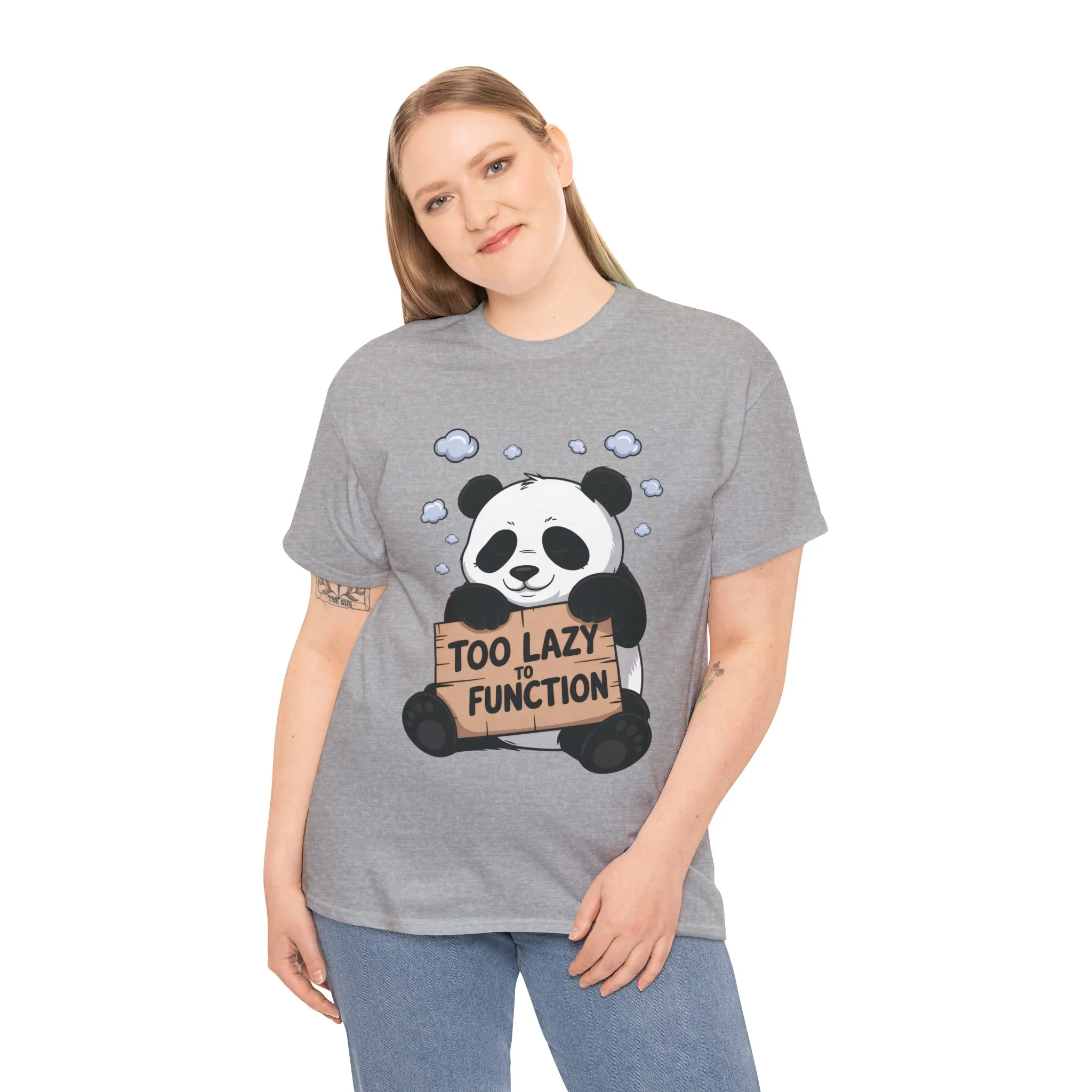 Too Lazy to Function Panda Tee, Unisex Cotton T-Shirt, Funny Shirt, Casual Wear, Gift for Sloth Lovers, Relaxed Vibe - Image 12