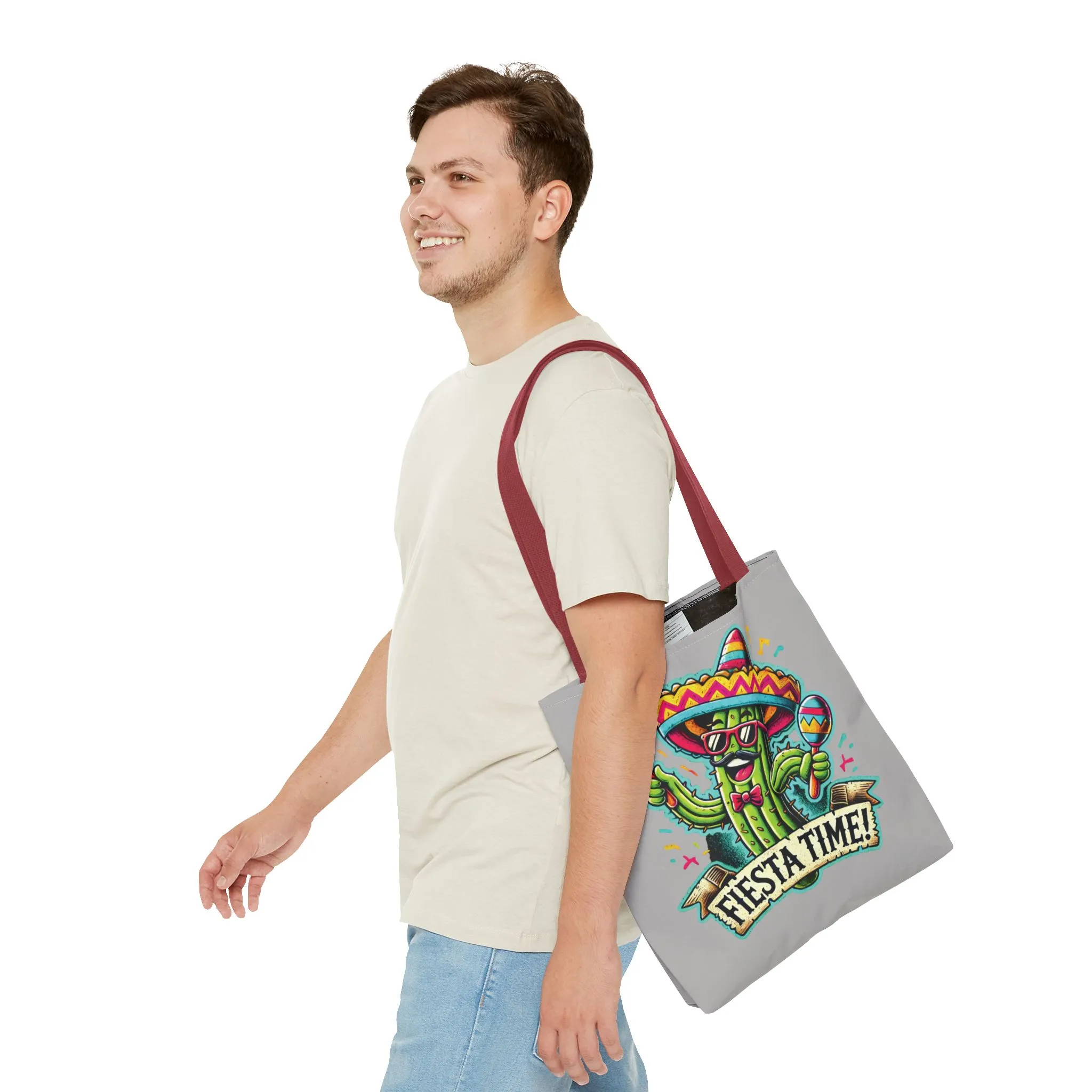Fiesta Time Cactus Tote Bag, Funny Mexican Party Gift, Sombrero Maracas Print, Cinco de Mayo Bag, Summer Festival Tote, Beach Bag, Shopping - Image 23
