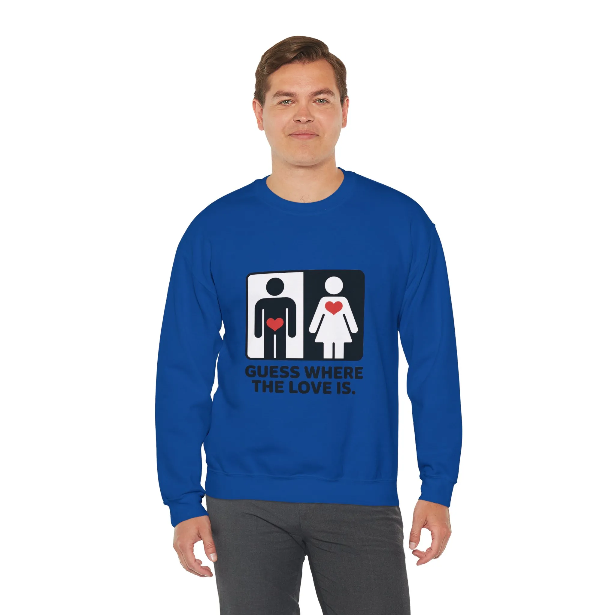 Guess Where the Love Is Mens Crewneck Sweatshirt, Cute Couples Gift, Love Themed Apparel, Valentine's Day Apparel, Relationship Sweatshirt - Image 21