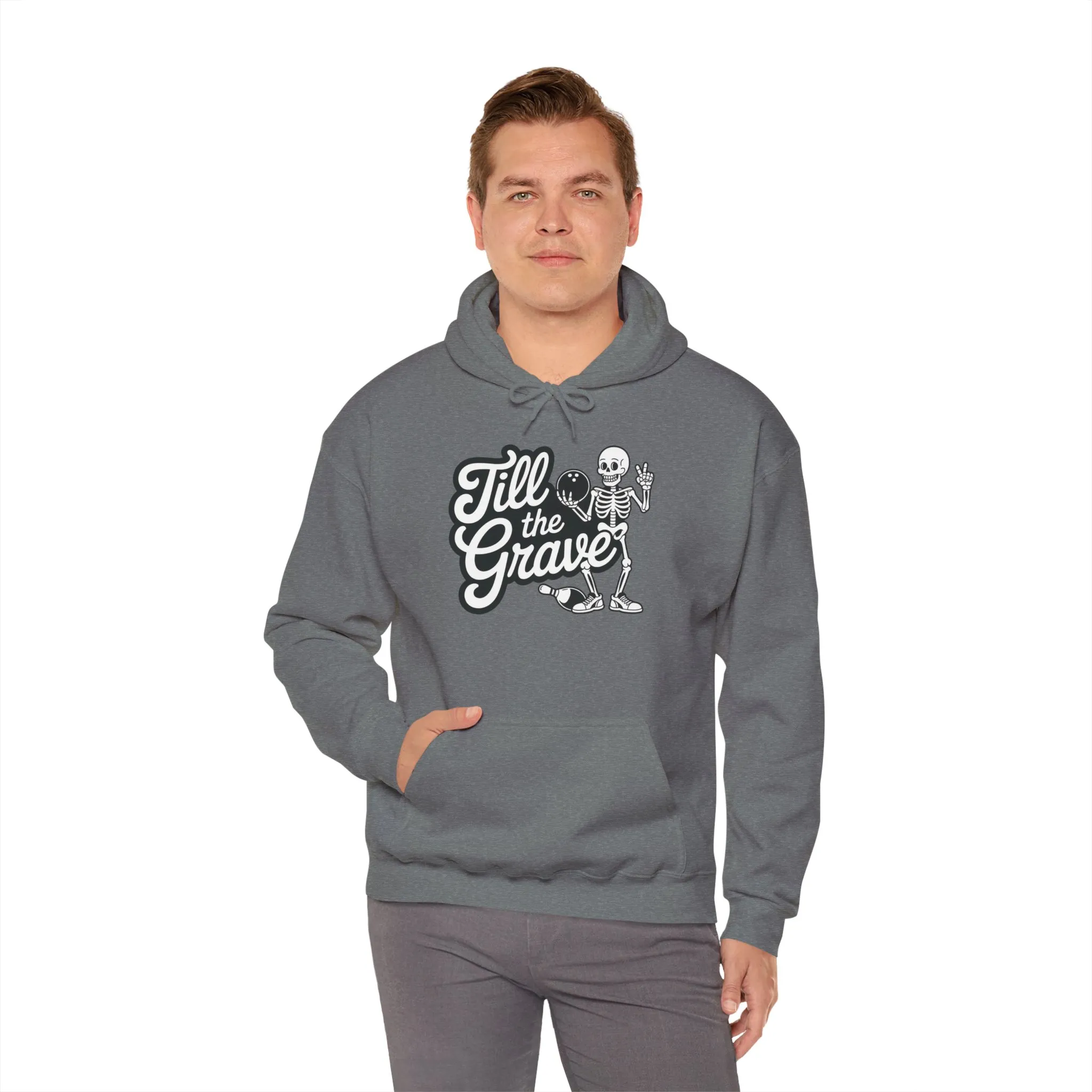 Funny Skeleton Bowling Mens Hoodie, Halloween Apparel, Funny Skeleton Bowling Shirt, Casual Mens Crewneck, Cool Bowler Skull Hoodie - Image 20