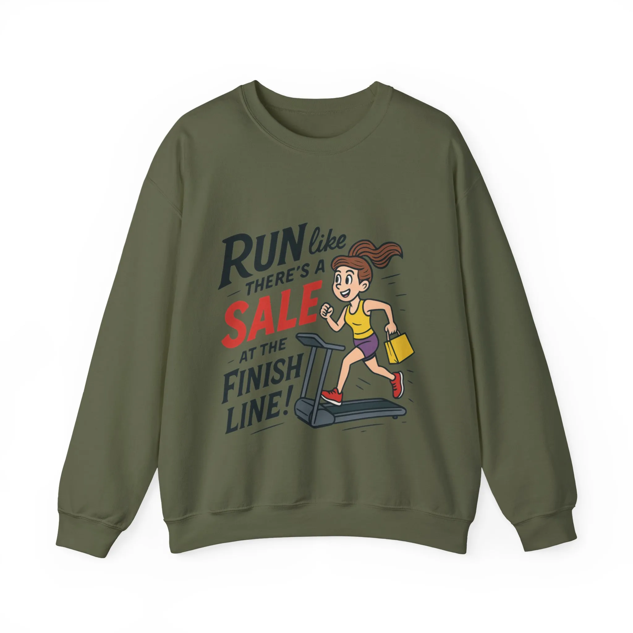 Run Like Theres a SALE at the Finish Line! Womens Sweatshirt, Funny Shopping Pullover, Treadmill Runner Gift for Her, Sale Humor Tee - Image 10