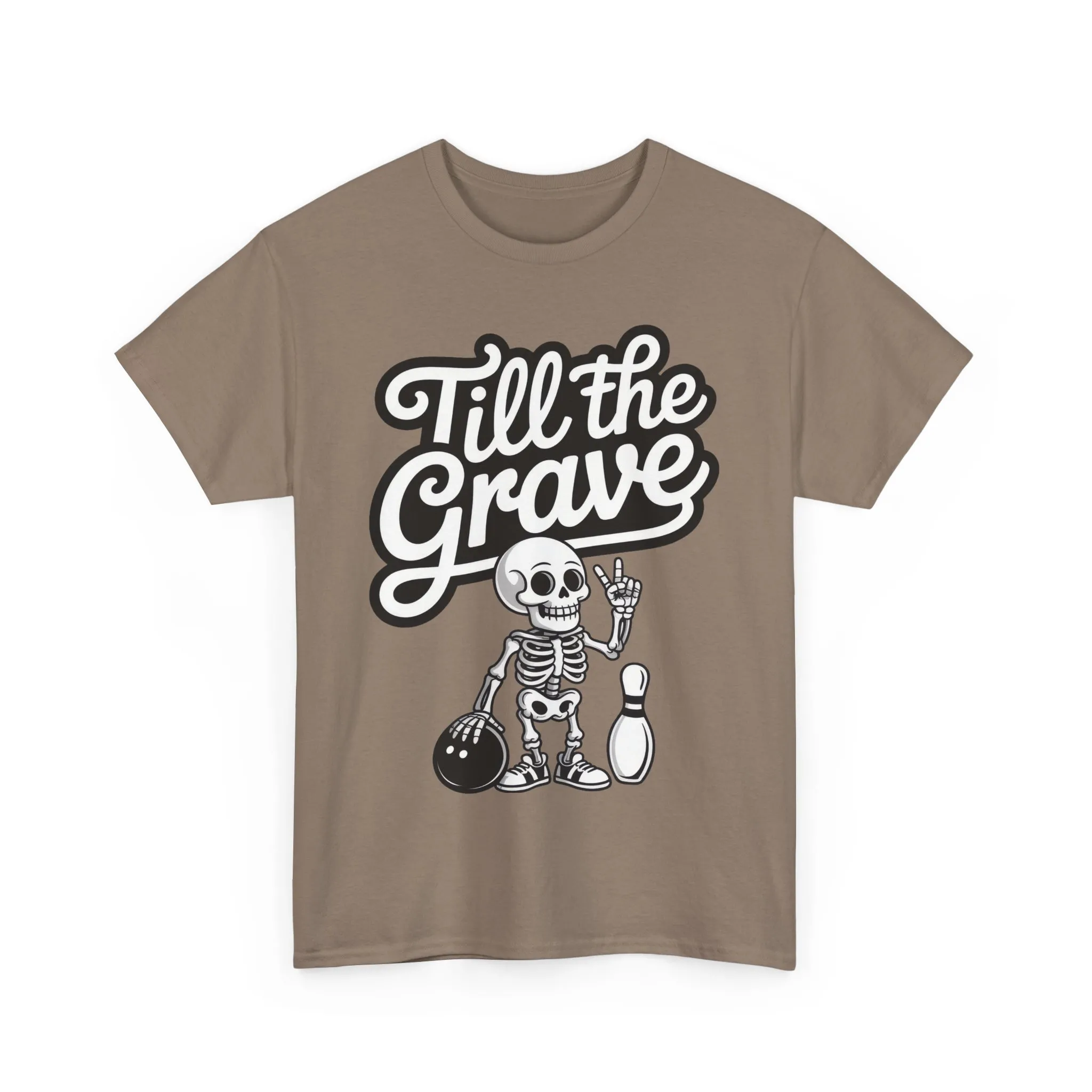 Skeleton Bowling Graphic Tee, Mens Heavy Cotton Tee, Funny Halloween Shirt, Gift for Bowlers, Retro Style Apparel, Casual Wear - Image 7