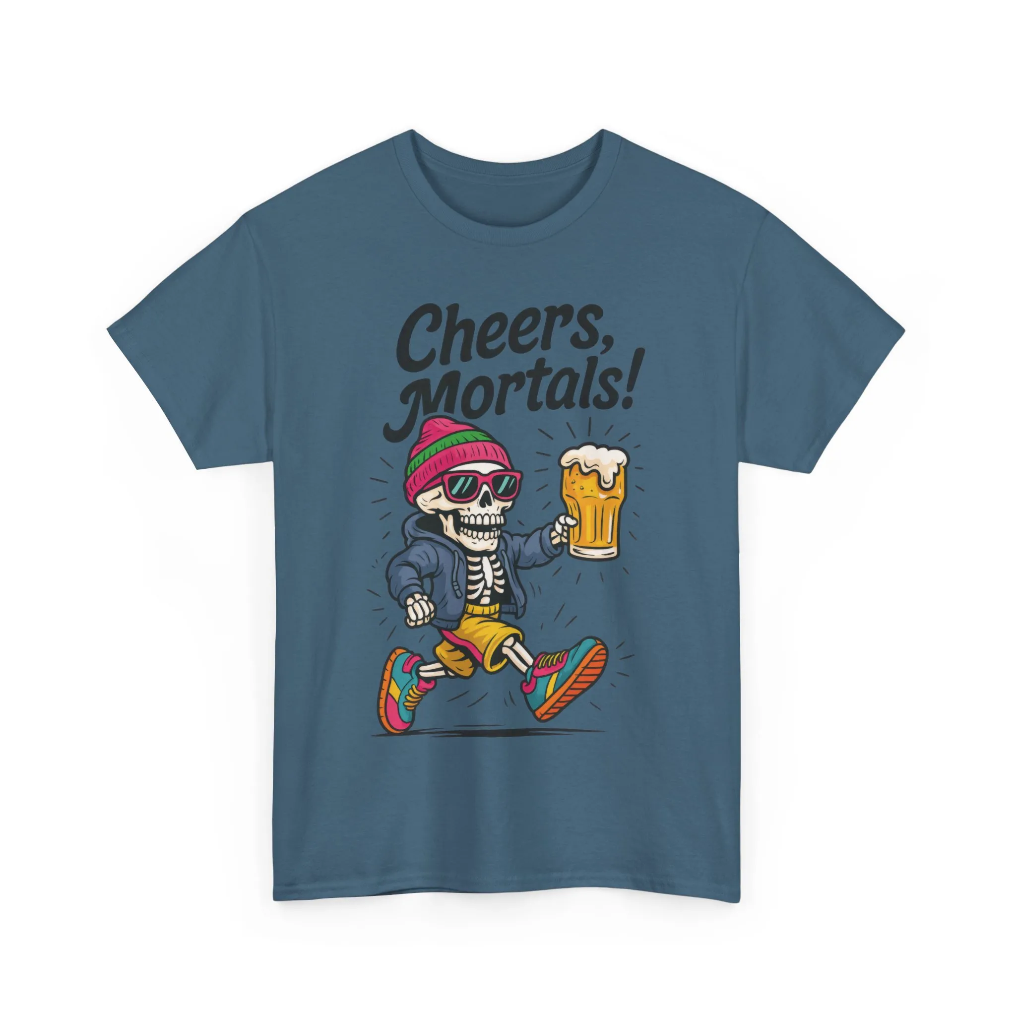 Cheers, Mortals! Mens Tee, Funny Skeleton Beer Graphic Tee, Cool Drinking Humor Shirt, Party Gift for Him, Halloween Tee, Beer Lovers Gift - Image 21
