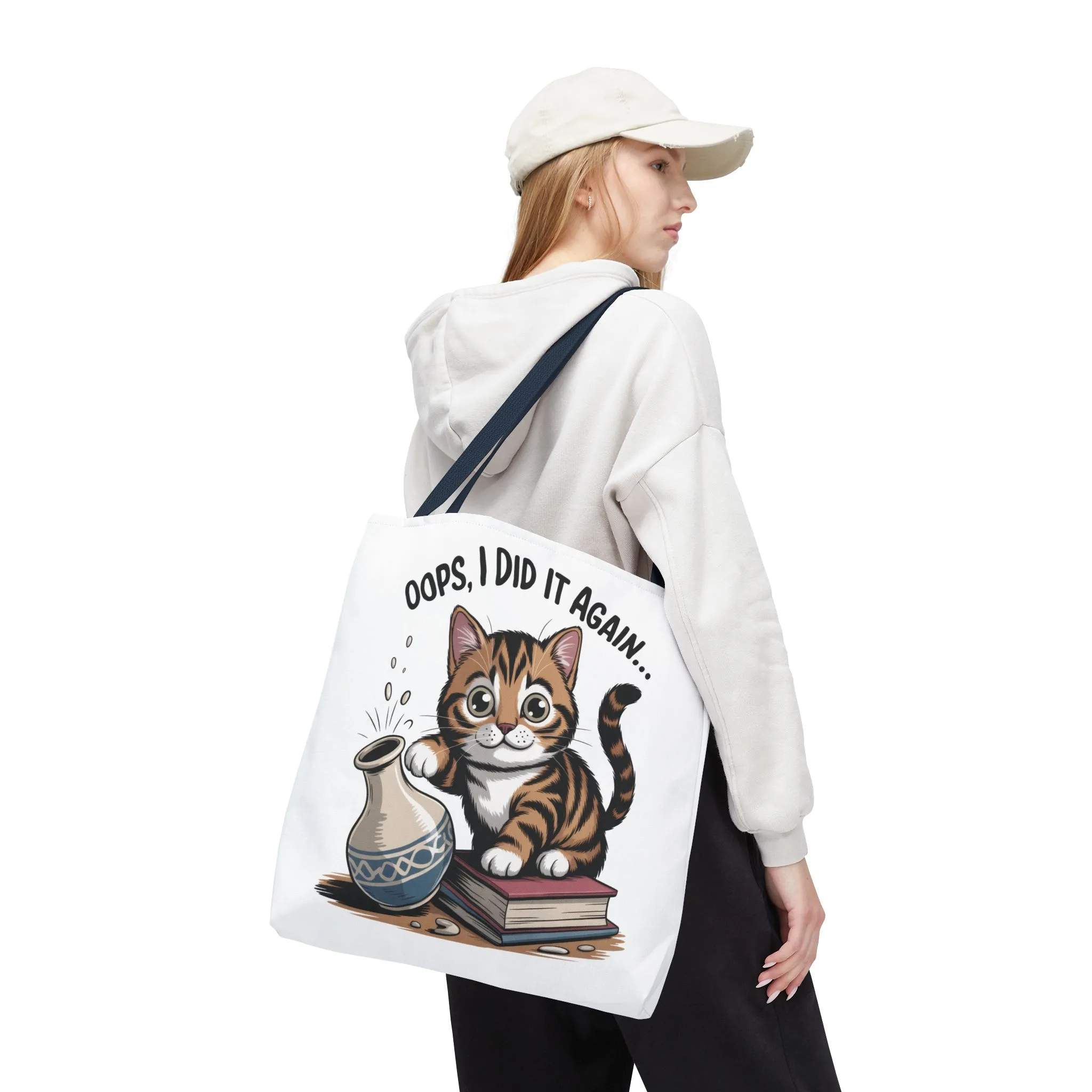 Cat-Themed Tote Bag, "Oops, I Did It Again", Perfect Gift for Cat Lovers, Pet Owners, Birthday, or Everyday Use, Large Tote Bag, beach bag - Image 50